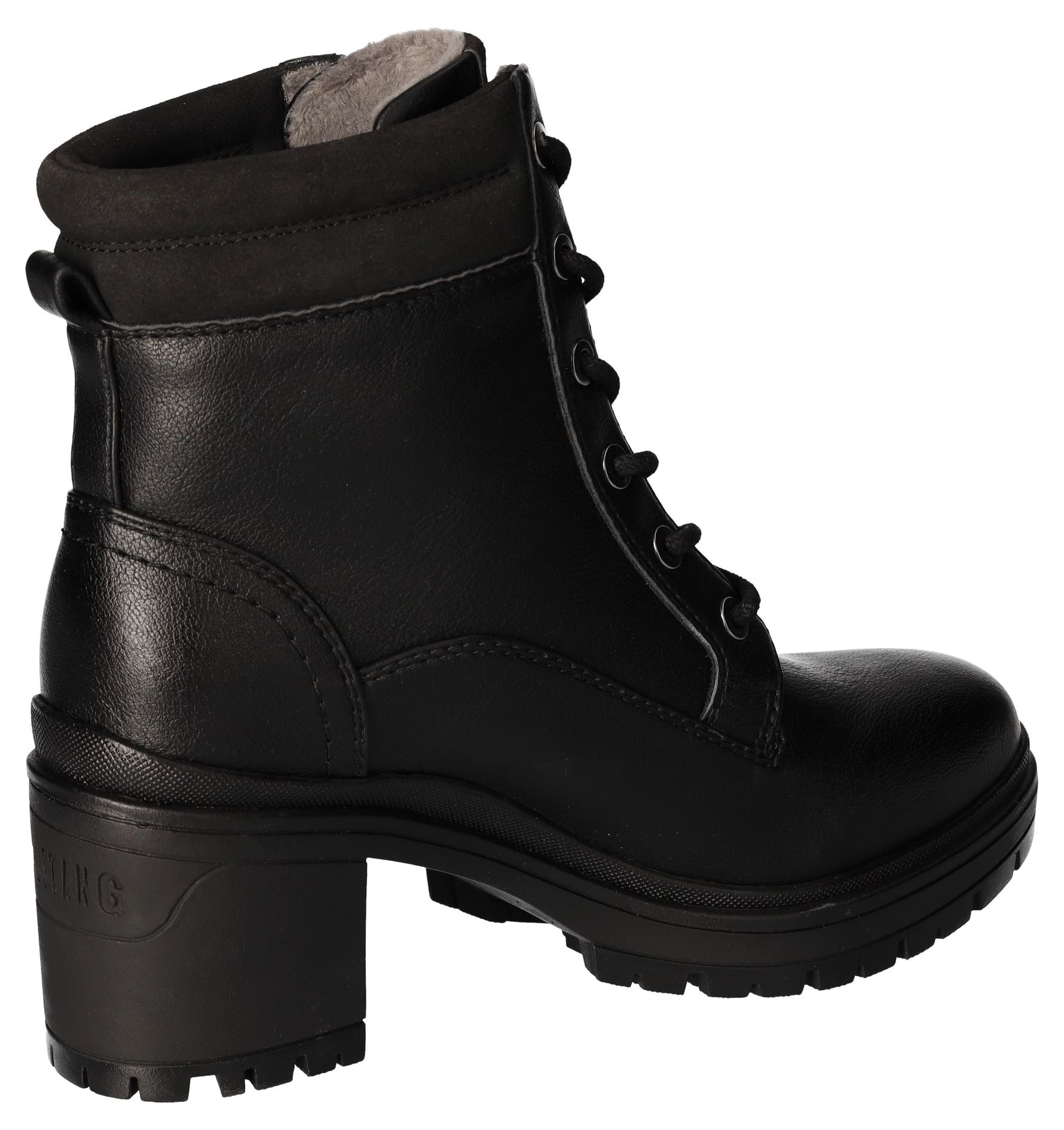 Mustang Shoes Stiefelette, Schnürboots, Blockabsatz, Trachtenstiefelette mit Reissverschluss