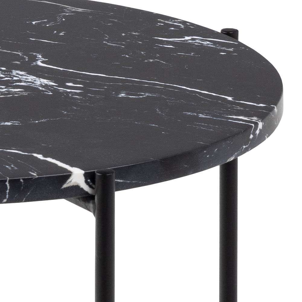 ACTONA GROUP Table d'appoint »Avila« Table d'angle ronde, plateau en pierre de marbre, P: 52 cm