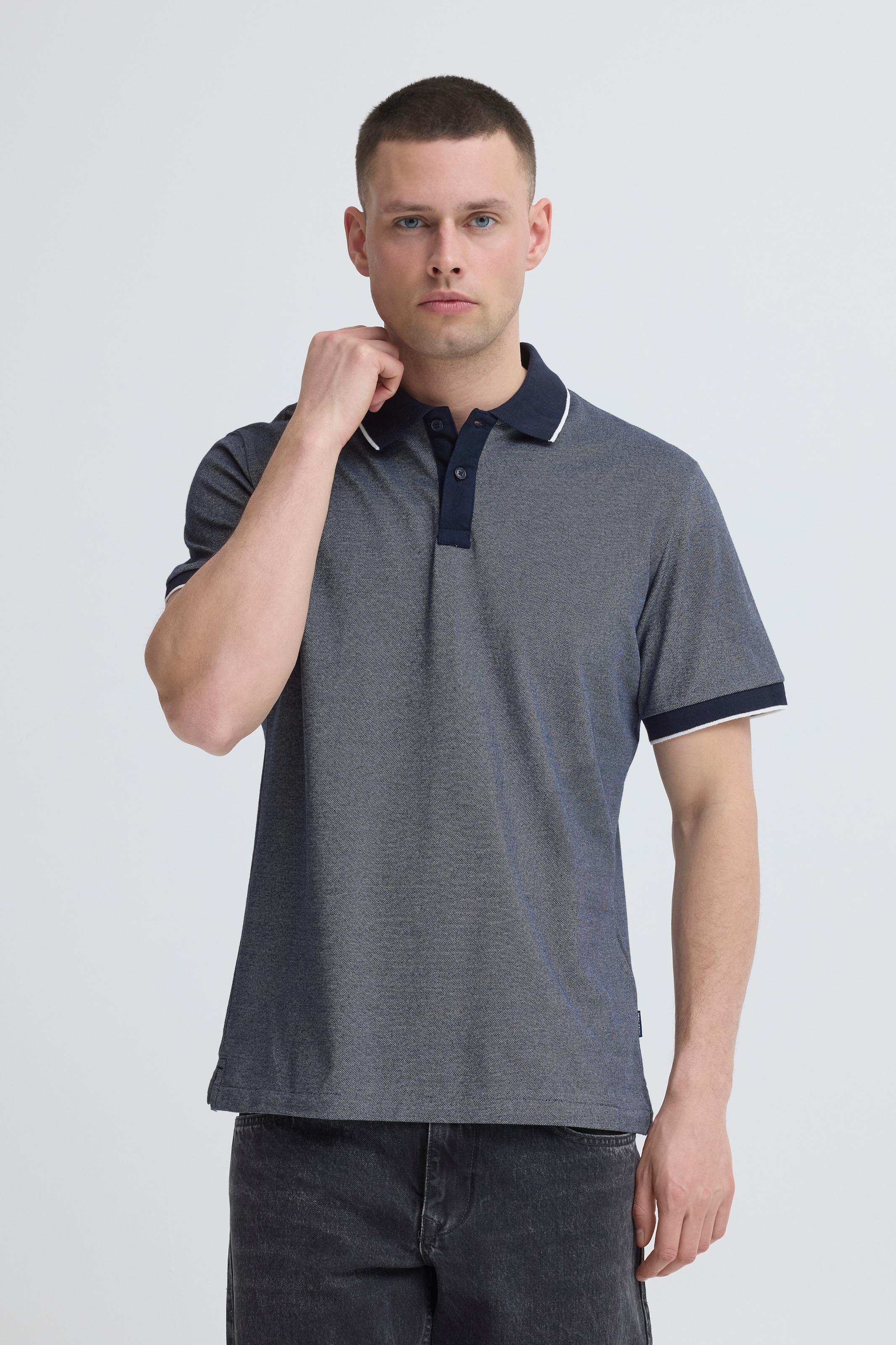 Image of Blend Poloshirt "BHGILBERT POLO S/S" aus Baumwollmischung, Regular Fit, mit kurzer Knopfleiste, unifarben