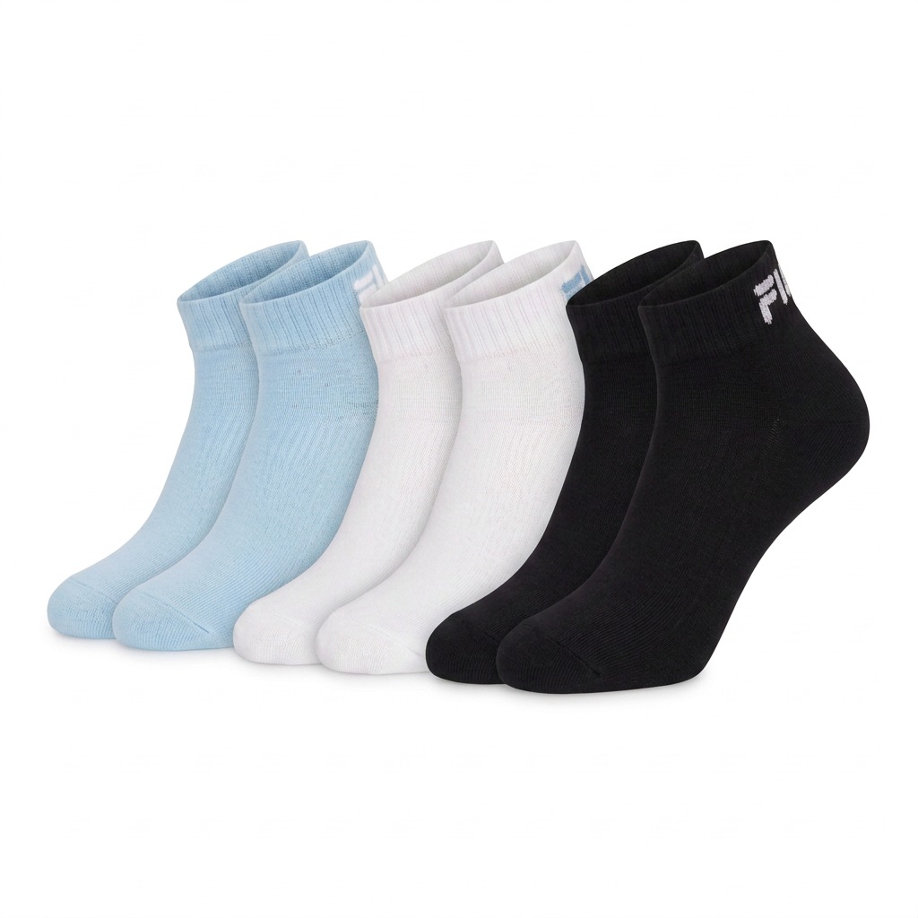Image of Fila Kurzsocken "UNISEX INVISIBLE PLAIN SOCKS" 6 Paar, Baumwollmischung, Rippenbündchen, flache Zehennaht