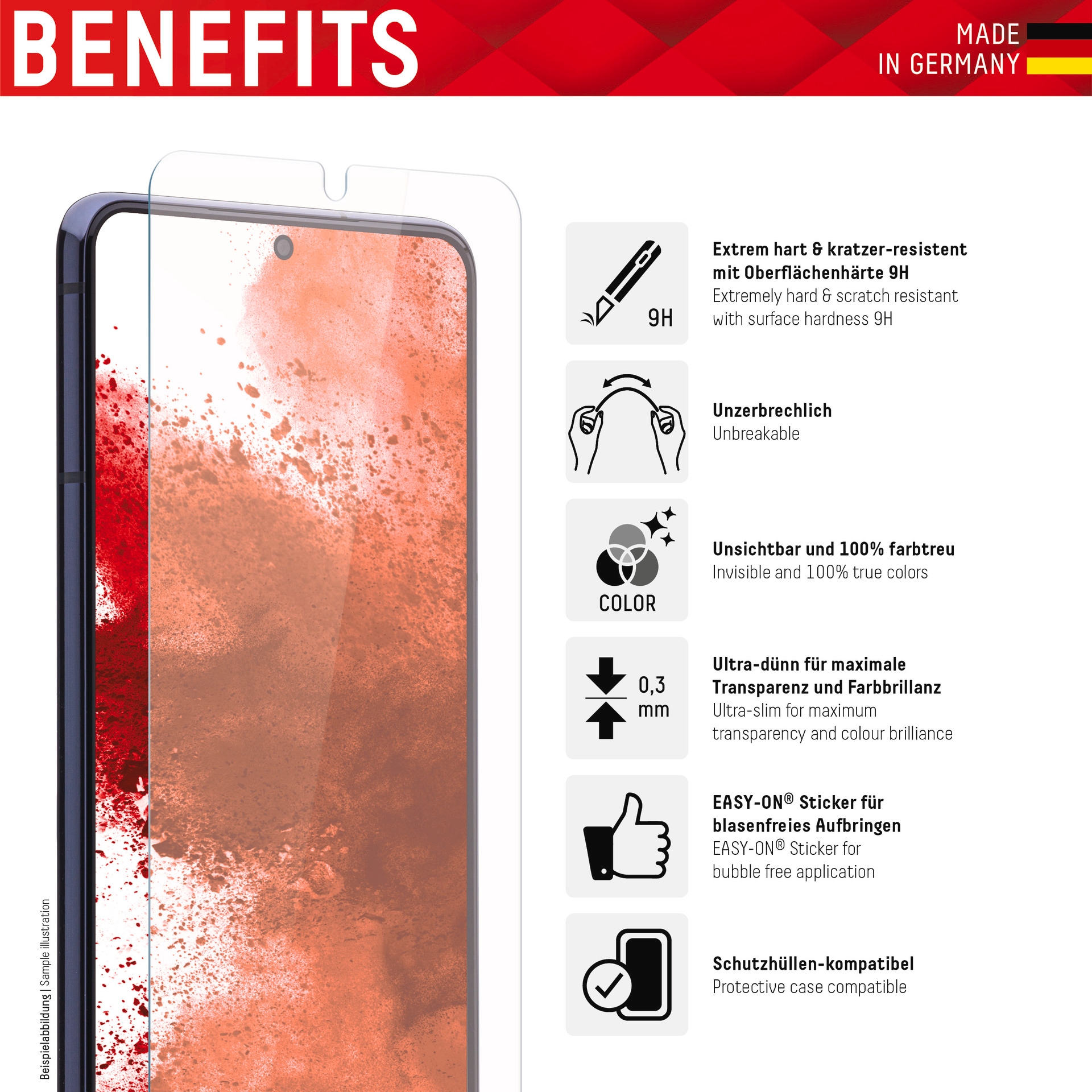 Displex Displayschutzglas »Smart Glass«, für Samsung Galaxy A12 5G-Samsung Galaxy A13 5G-Samsung Galaxy A32 5G, Displayschutzfolie Displayschutz kratzer-resistent 9H unzerbrechlich