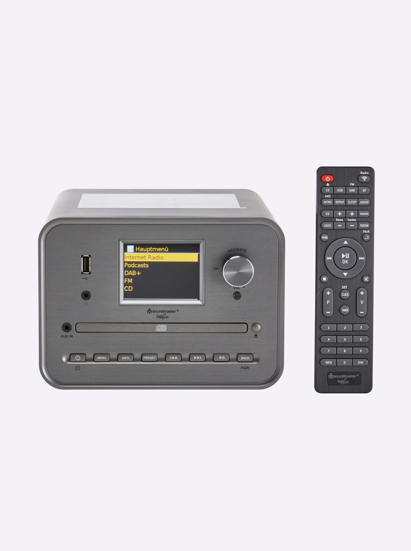 Soundmaster , Digitalradio (DAB+) »Musikcenter« ( ) , silberfarben