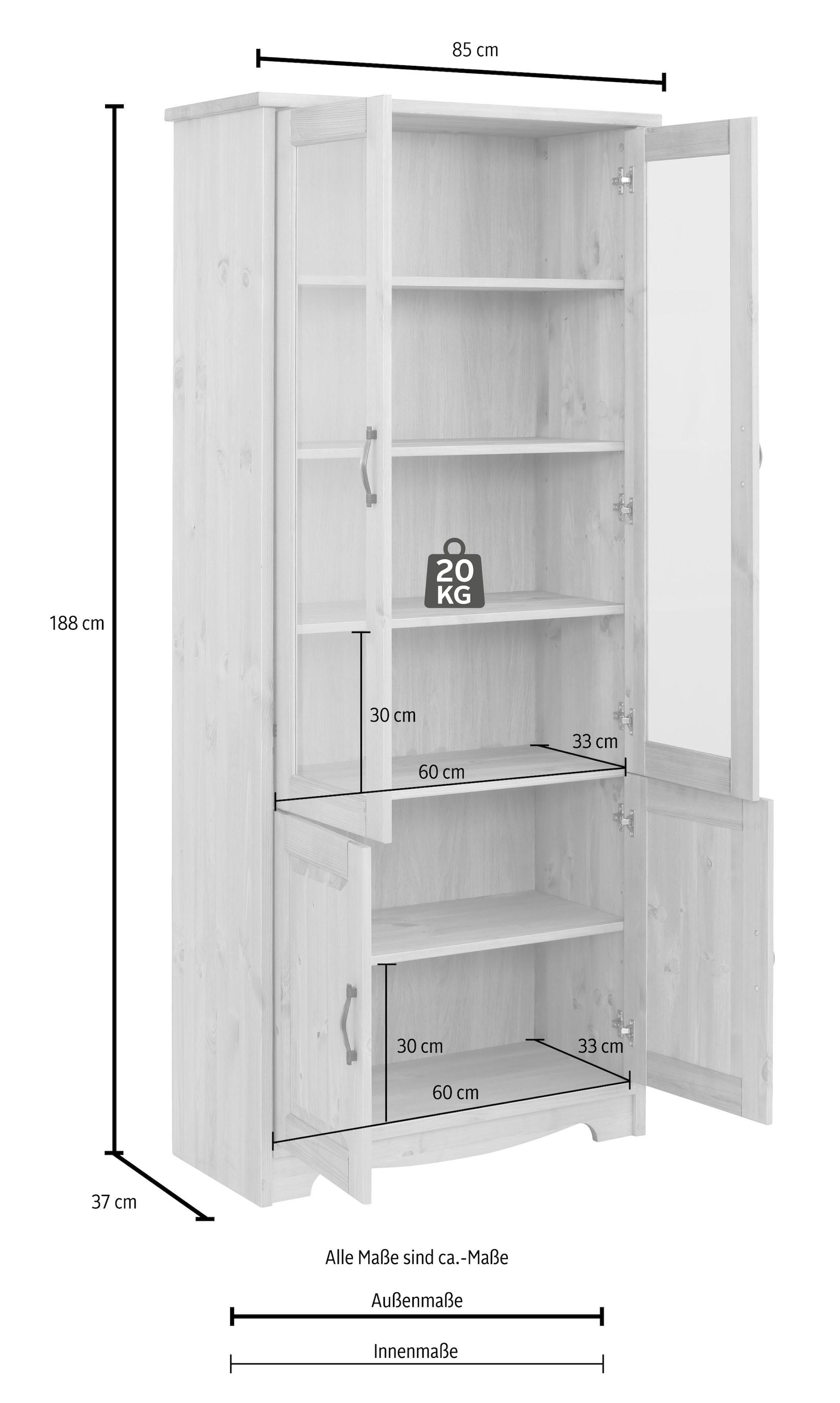 ♕ Home affaire Vitrine »Trinidad«, 4-türig, Breite 85 cm versandkostenfrei  auf