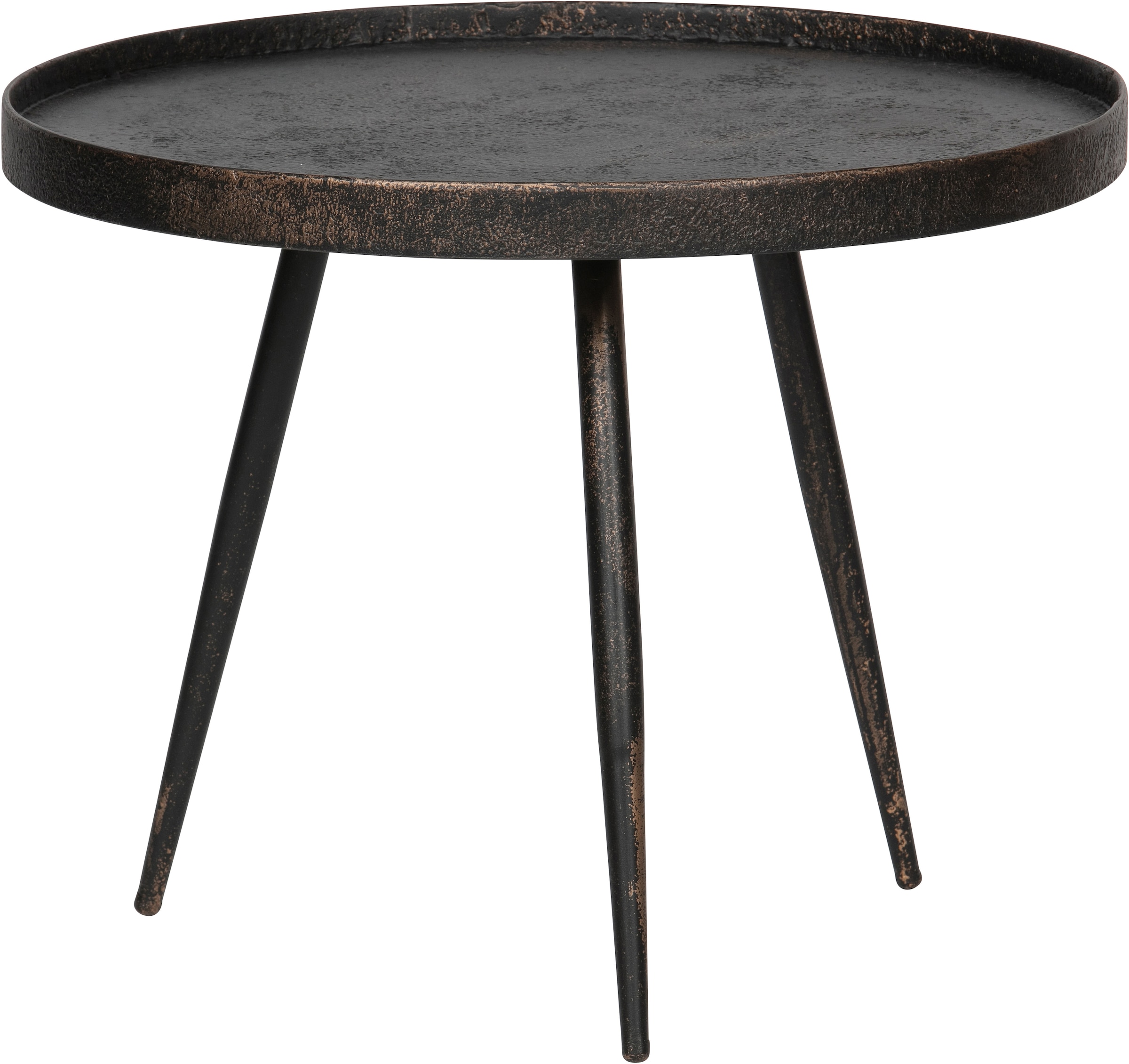 WOOOD Beistelltisch »Bounds mit Multiplex-Zinkbeschichtung und Metallbeinen Ø 58 x H 44 cm« 4 cm Randerhöhung, Tragkraft 20 kg, Metallbeine Höhe 40 cm