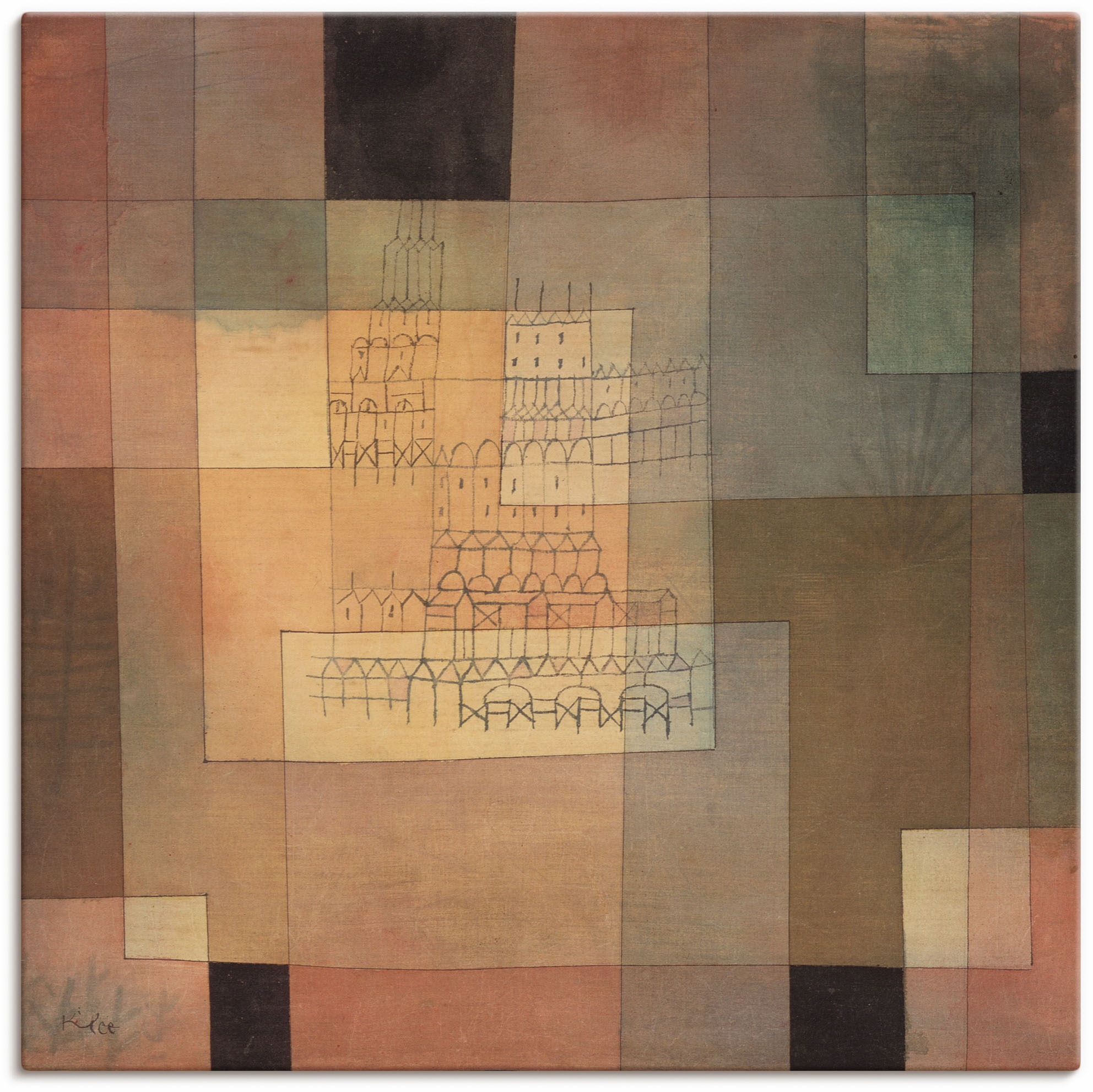 Image of Artland Wandbild »Polyphone Architektur. 1930«, Muster, (1 St.), in vielen Grössen & Produktarten - Alubild / Outdoorbild für den Aussenbereich, Leinwandbild, Poster, Wandaufkleber / Wandtattoo auch für Badezimmer geeignet bei Ackermann Versand Schweiz