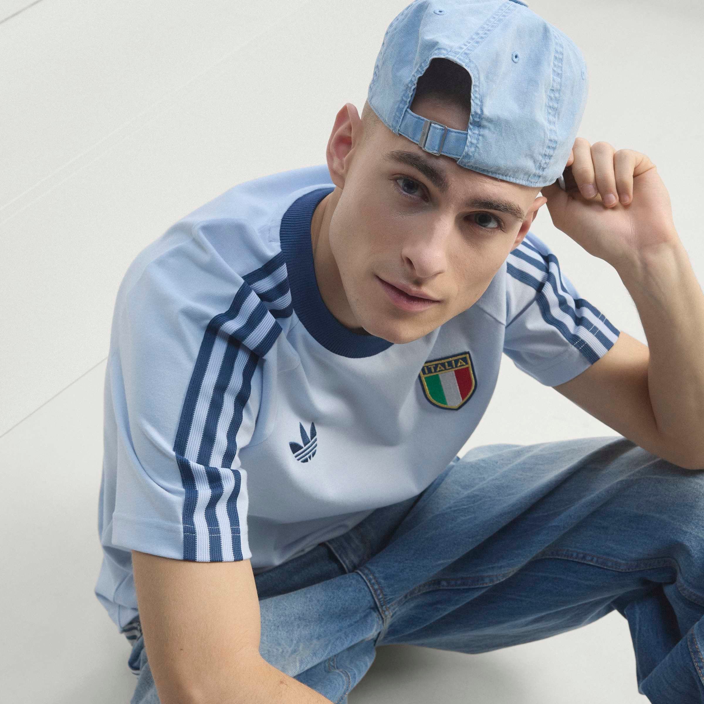 adidas Performance T-shirt »ITALIEN ORIGINALS« style sportif, sans fermeture, en coton