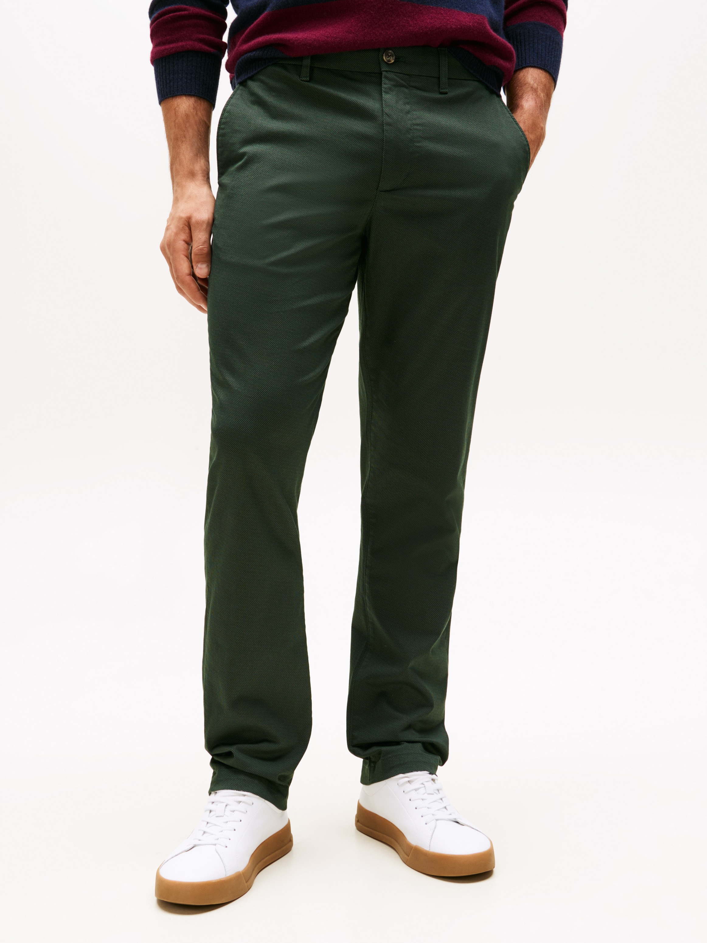 Image of Tommy Hilfiger Chinohose "DENTON PRINTED STRU" Straight Leg Fit, Baumwollstretch mit Struktur