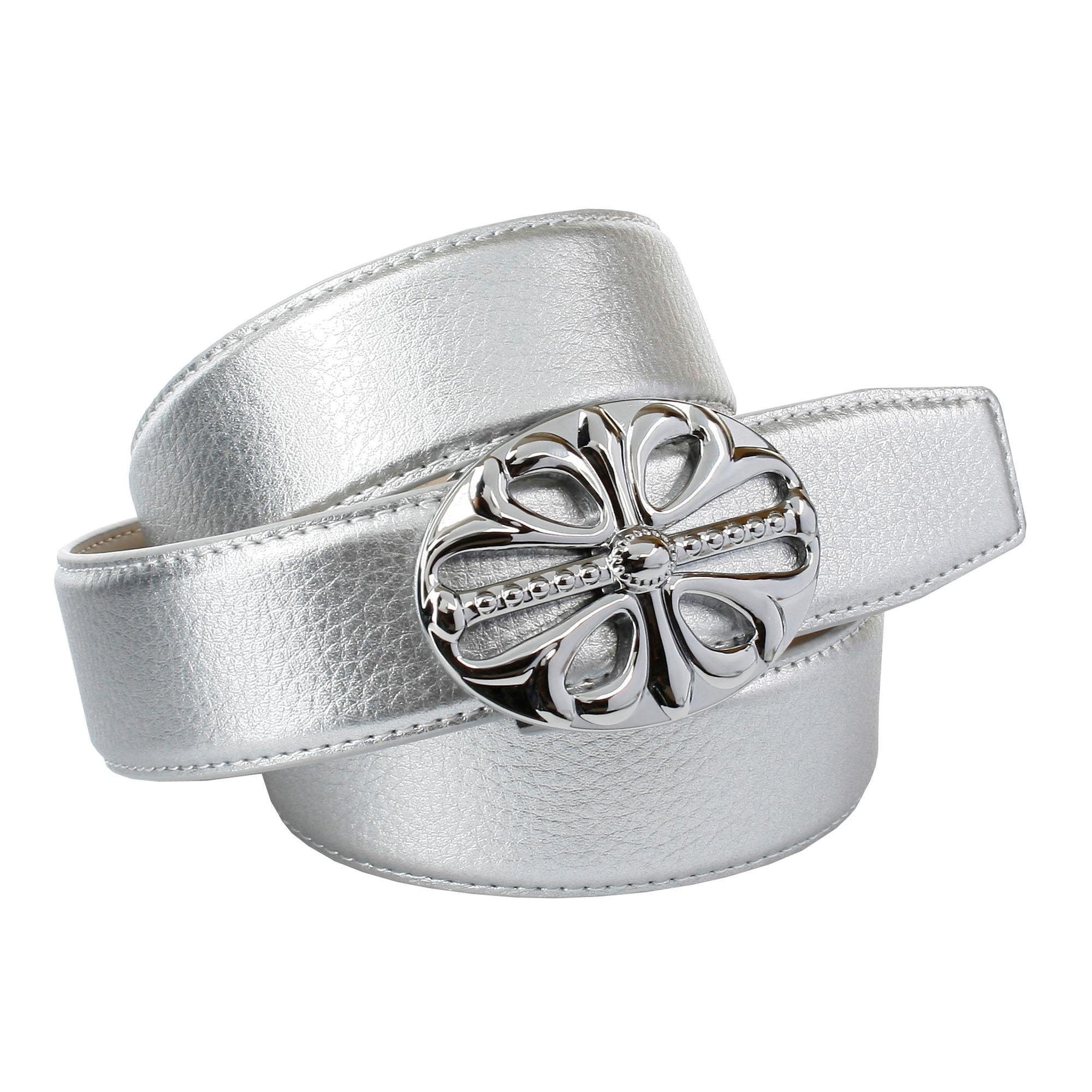 Image of Anthoni Crown Ledergürtel, in silberfarben mit Unterführung bei Ackermann Versand Schweiz