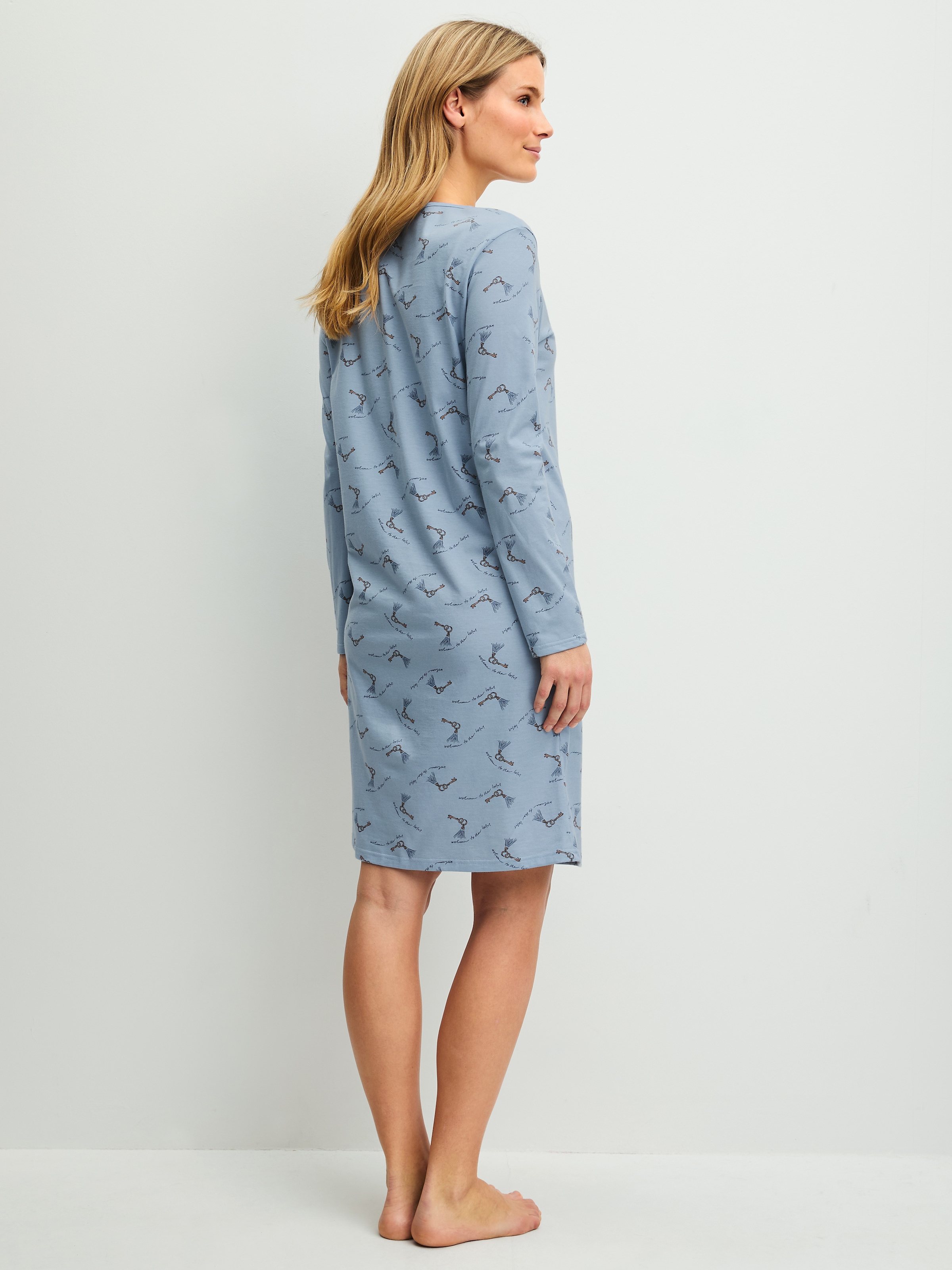 CALIDA Chemise de nuit »Hotel Nights« en qualité single jersey, manches longues, encolure ronde
