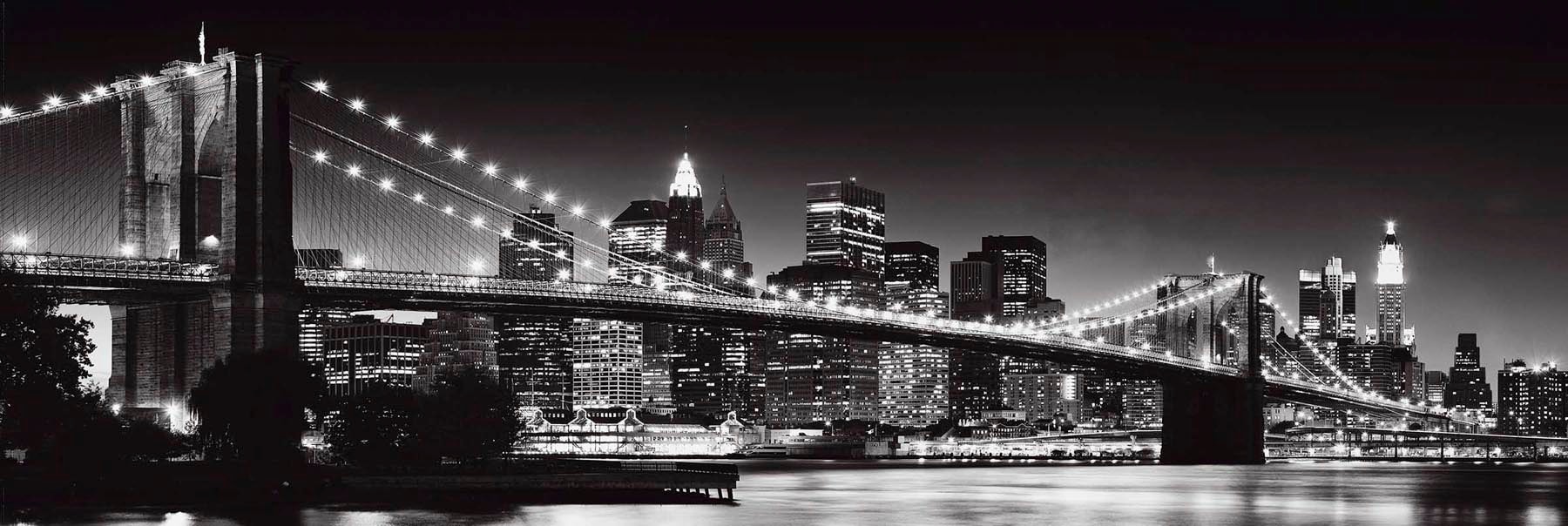 Holzbild »Deco Panel 52x156 New York - brooklyn bridge«
