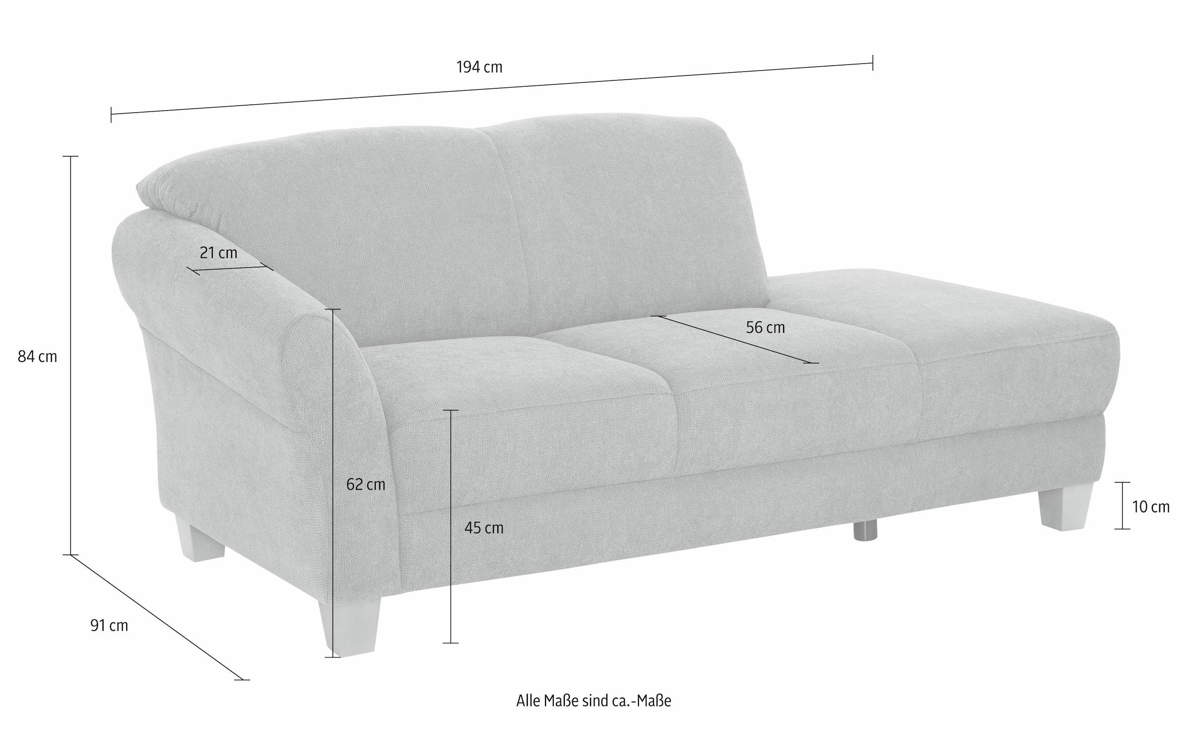 Home affaire Recamiere »Gotland« wahlweise Armlehne links oder rechts, in drei Bezugsqualitäten