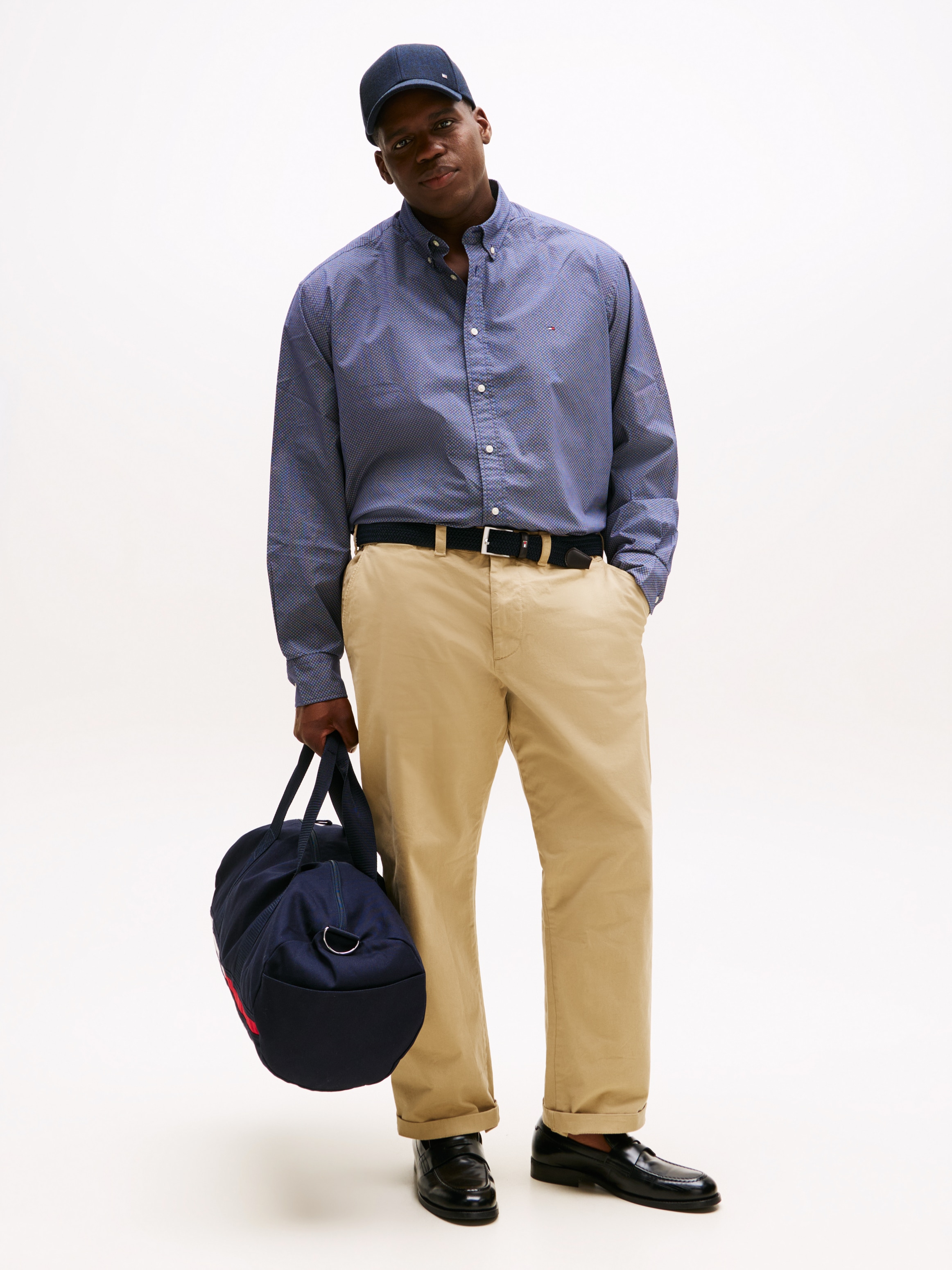 Tommy Hilfiger Big & Tall Langarmhemd »BT-FLEX POPLIN MICRO«, Grosse Grössen, Button-down-Kragen, Businesshemd, Regular Fit