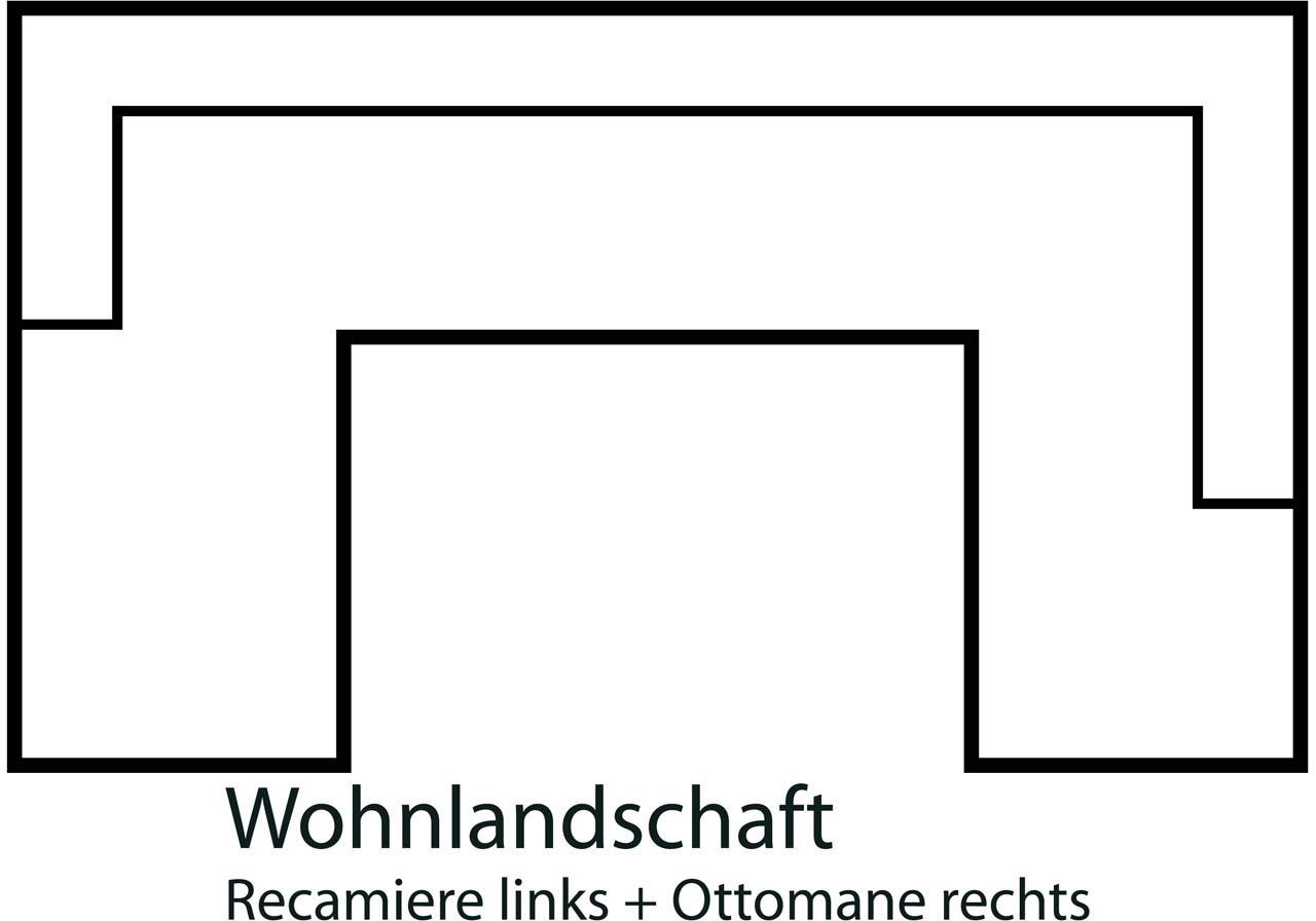 Home affaire Wohnlandschaft »Lasse U-Form«, im scandinavischem Stil mit Holzfüssen