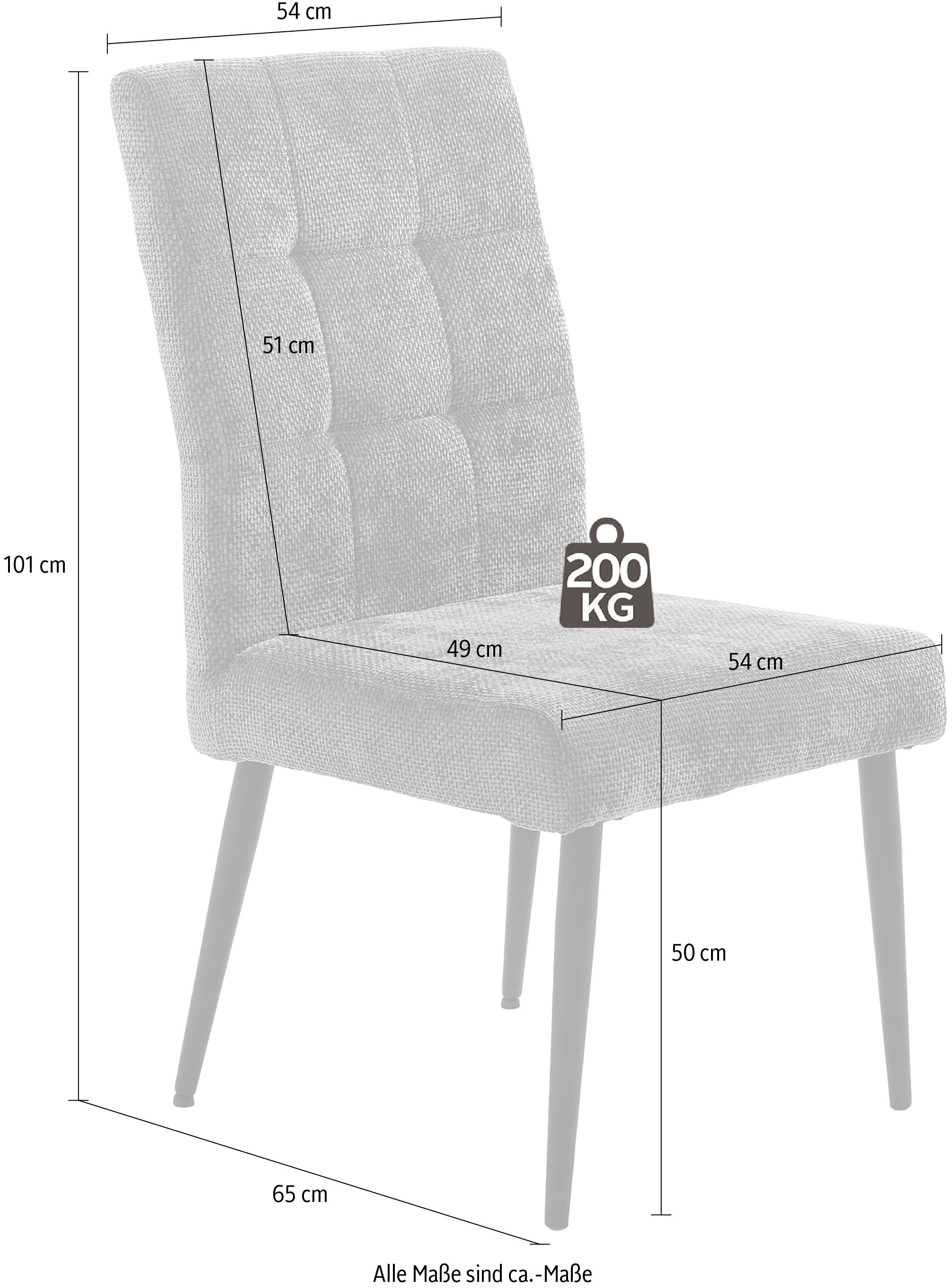 Jockenhöfer Gruppe 4-Fussstuhl »Suma« (Set) 2 Stk.4-Fuss Stuhl, bis zu 200 kg belastbar, Taschenfederkern