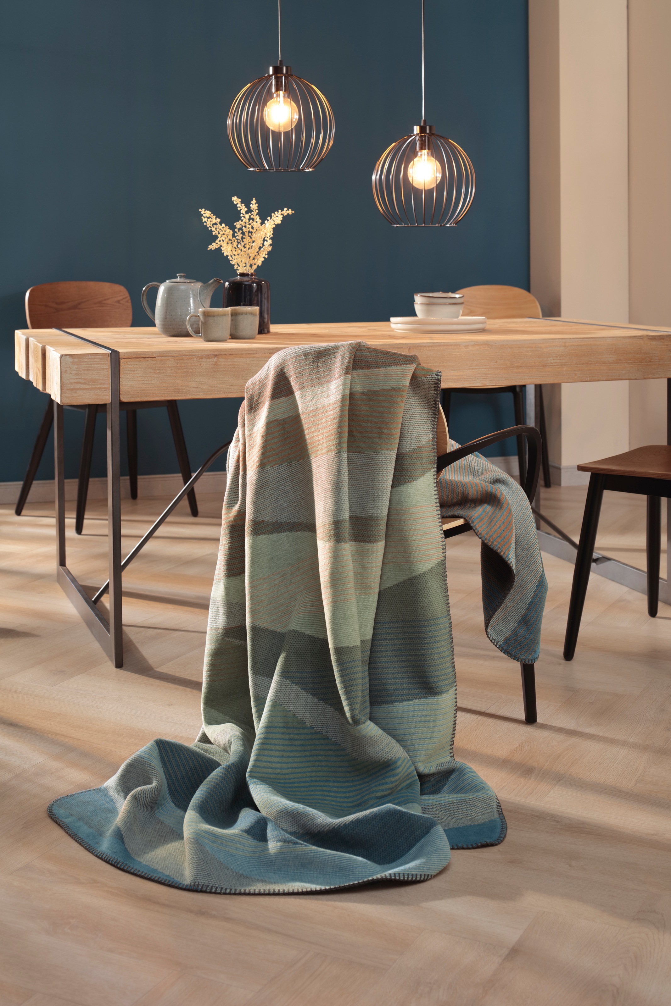 Biederlack Wohndecke »Nordic Flow« 150 x 200, mit Zierstich