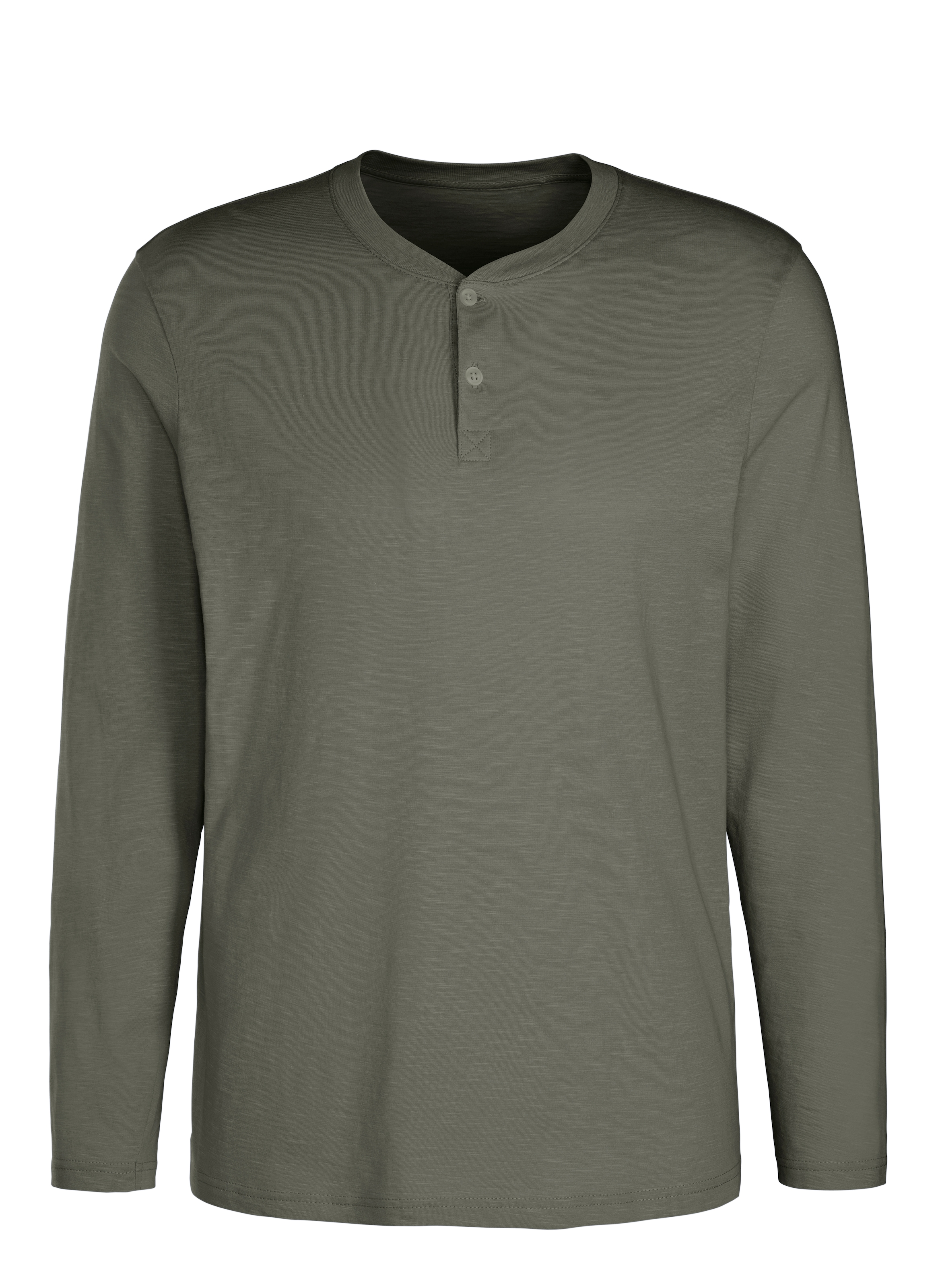 H.I.S Langarmshirt, (Packung, 2 tlg.), Shirt mit Knopfleiste aus aus strukturierter Baumwoll-Qualität