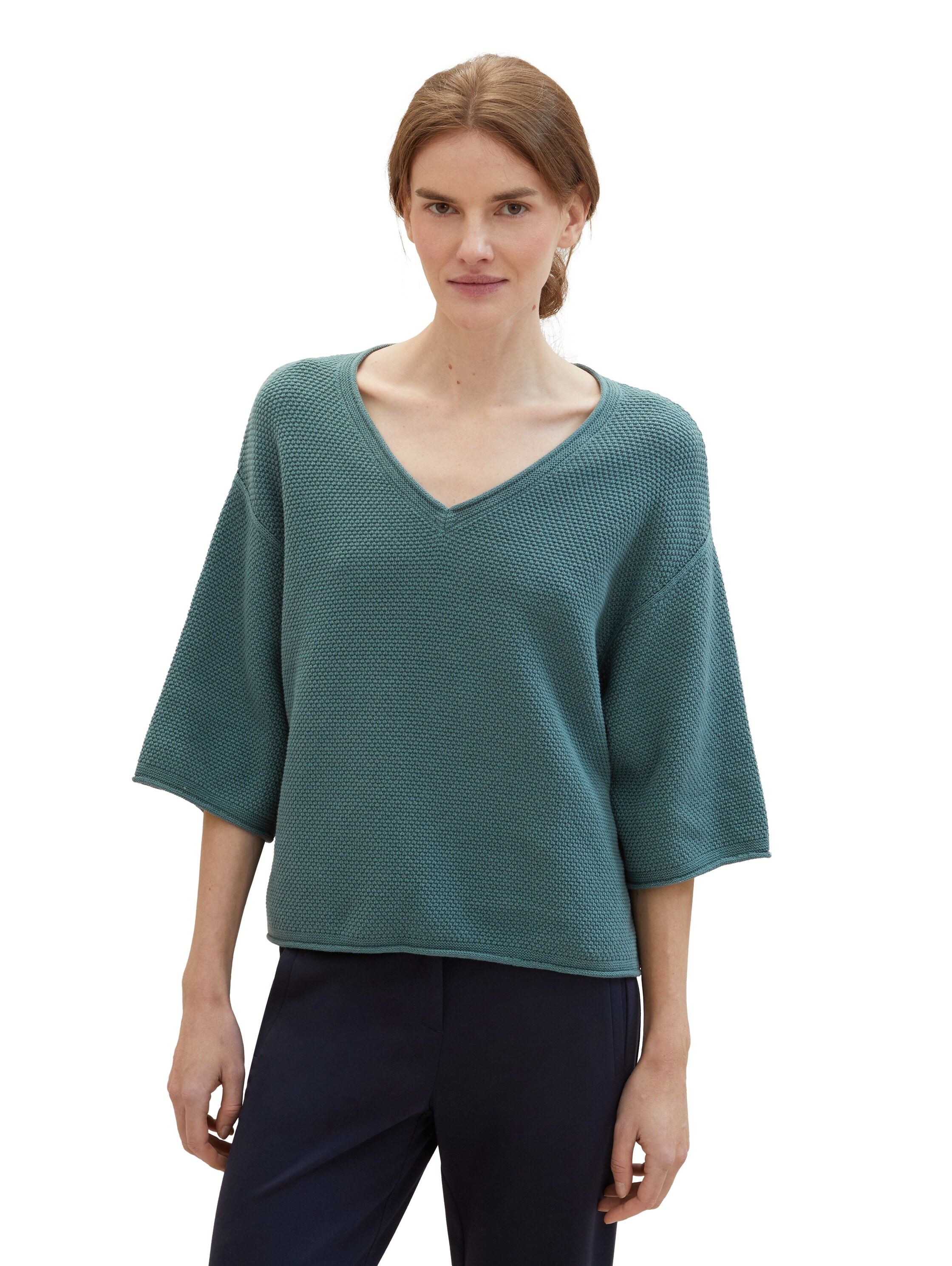 V-Ausschnitt-Pullover, mit Drop-Shoulder