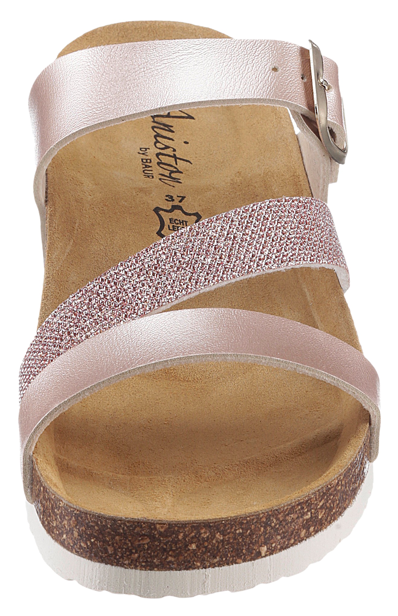 Aniston SHOES Pantolette, Keilabsatz, Sommerschuh, Schlappen mit Schnallenverschluss