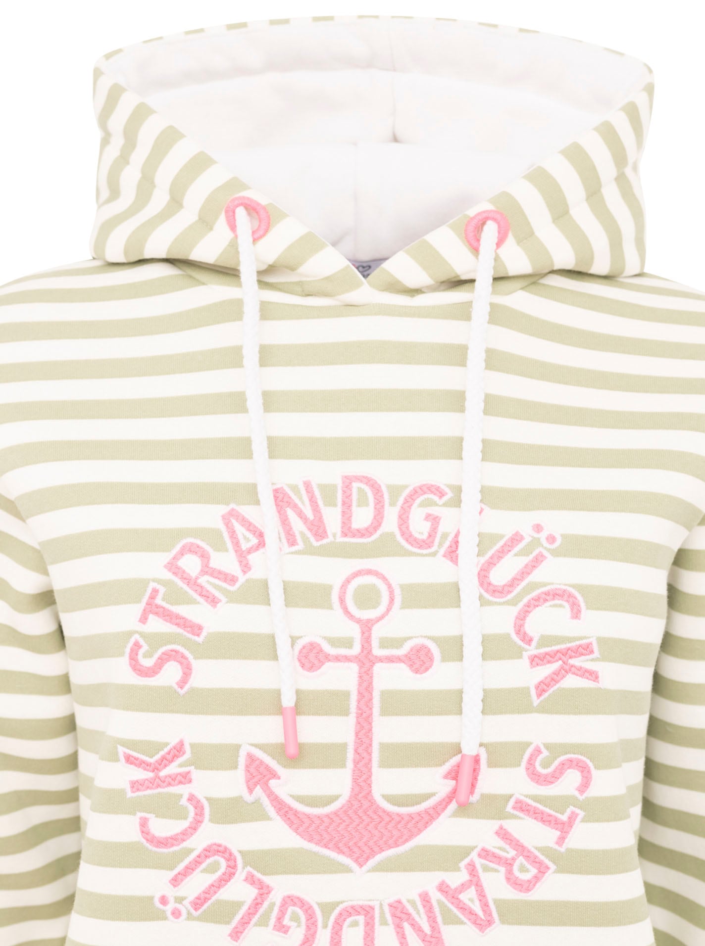 Zwillingsherz Kapuzensweatshirt »"Streifen Strandglück"«, gestreift, Stickererei vorne, Kordelzug; Tasche