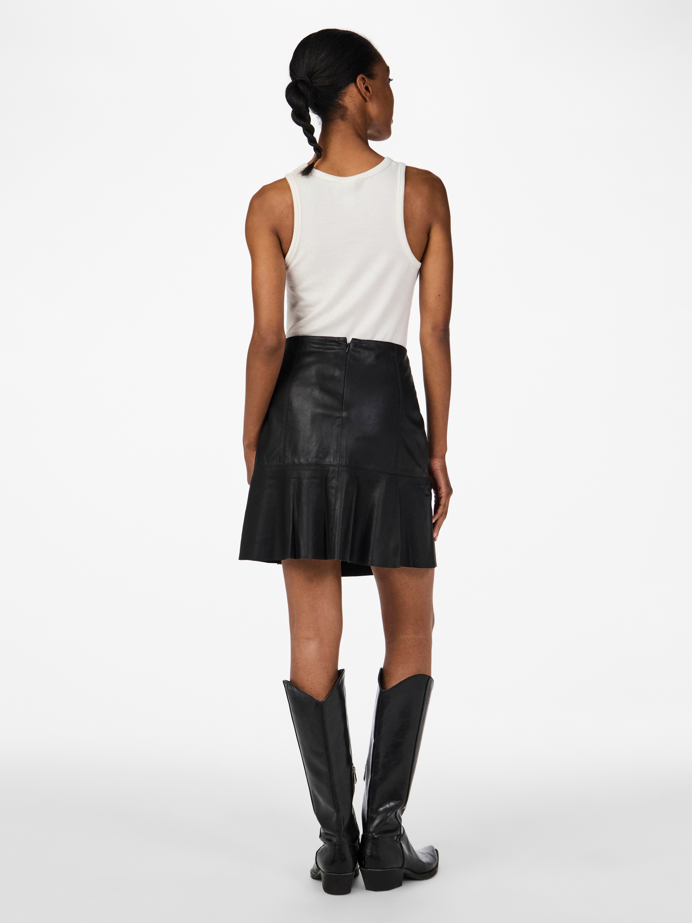 Y.A.S Lederrock »YASCOLLY MW NAPLON LEATHER SKIRT NOOS«