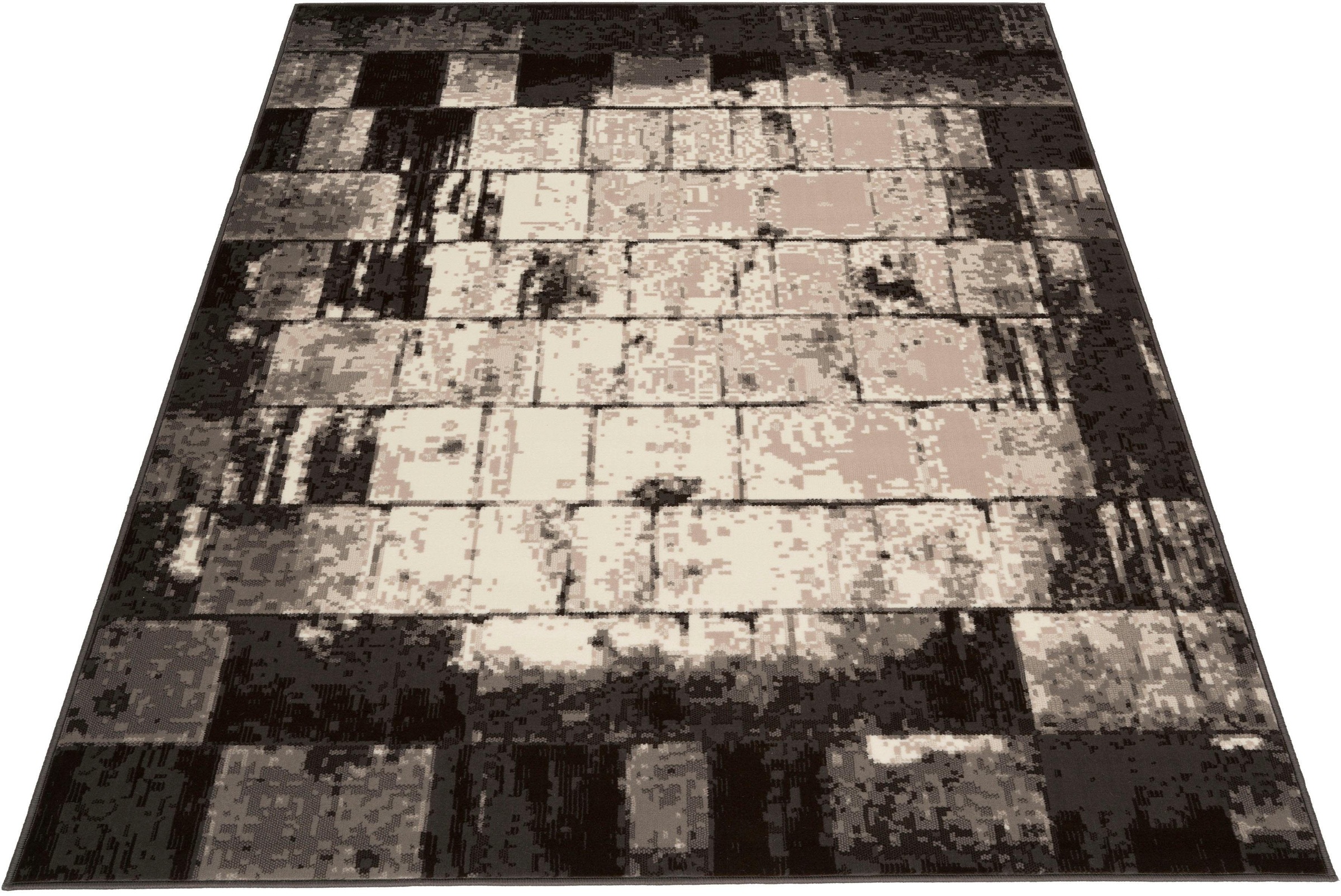 Image of Bruno Banani Teppich »Cohen«, rechteckig, 10 mm Höhe, Mauerstein-Optik, gekettelt, weiche Haptik, idealer Teppich für Wohnzimmer, Schlafzimmer & Esszimmer bei Ackermann Versand Schweiz