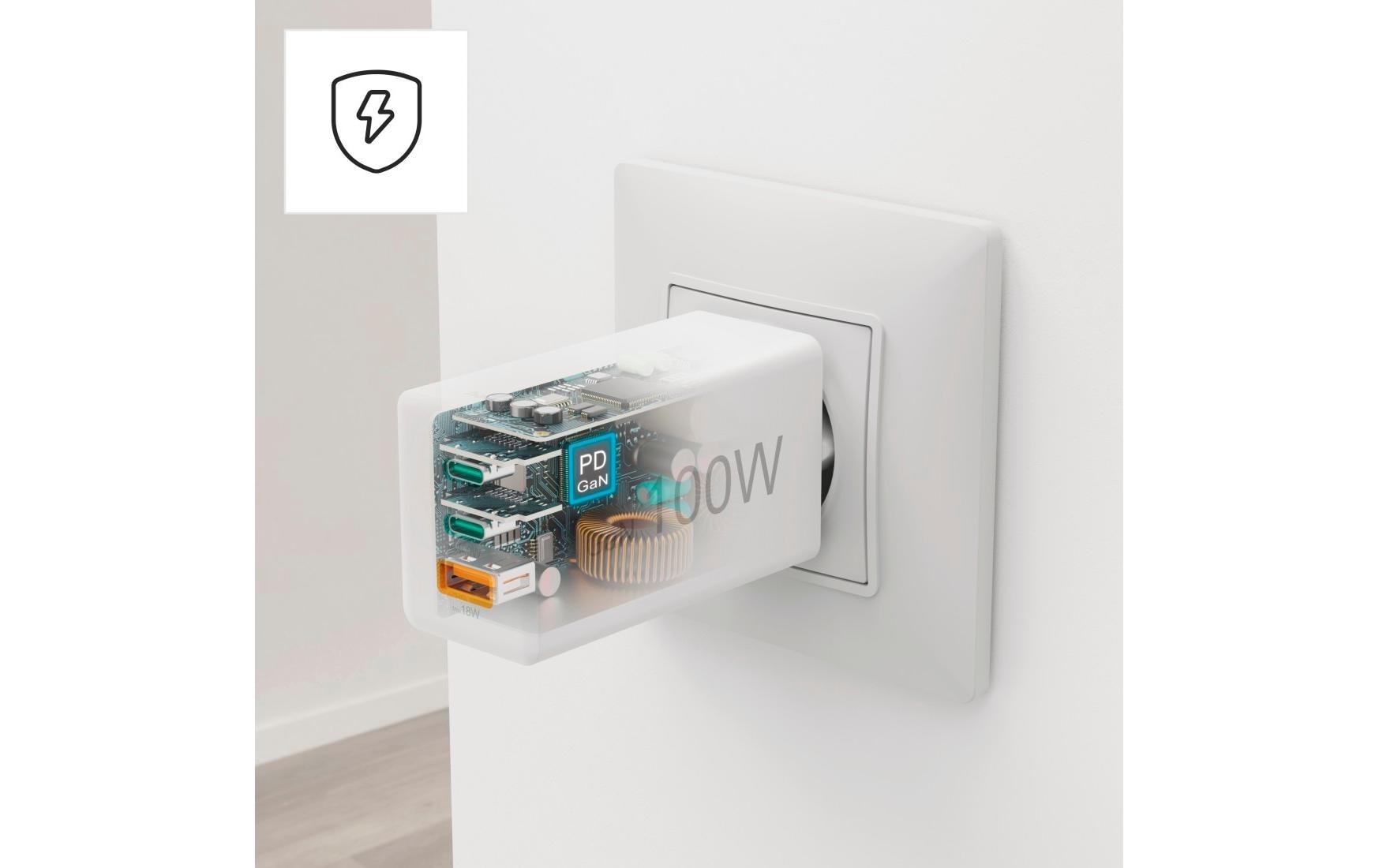 Hama USB-Ladegerät »Gan charger 1x USB-A 2x USB-C 100 W«