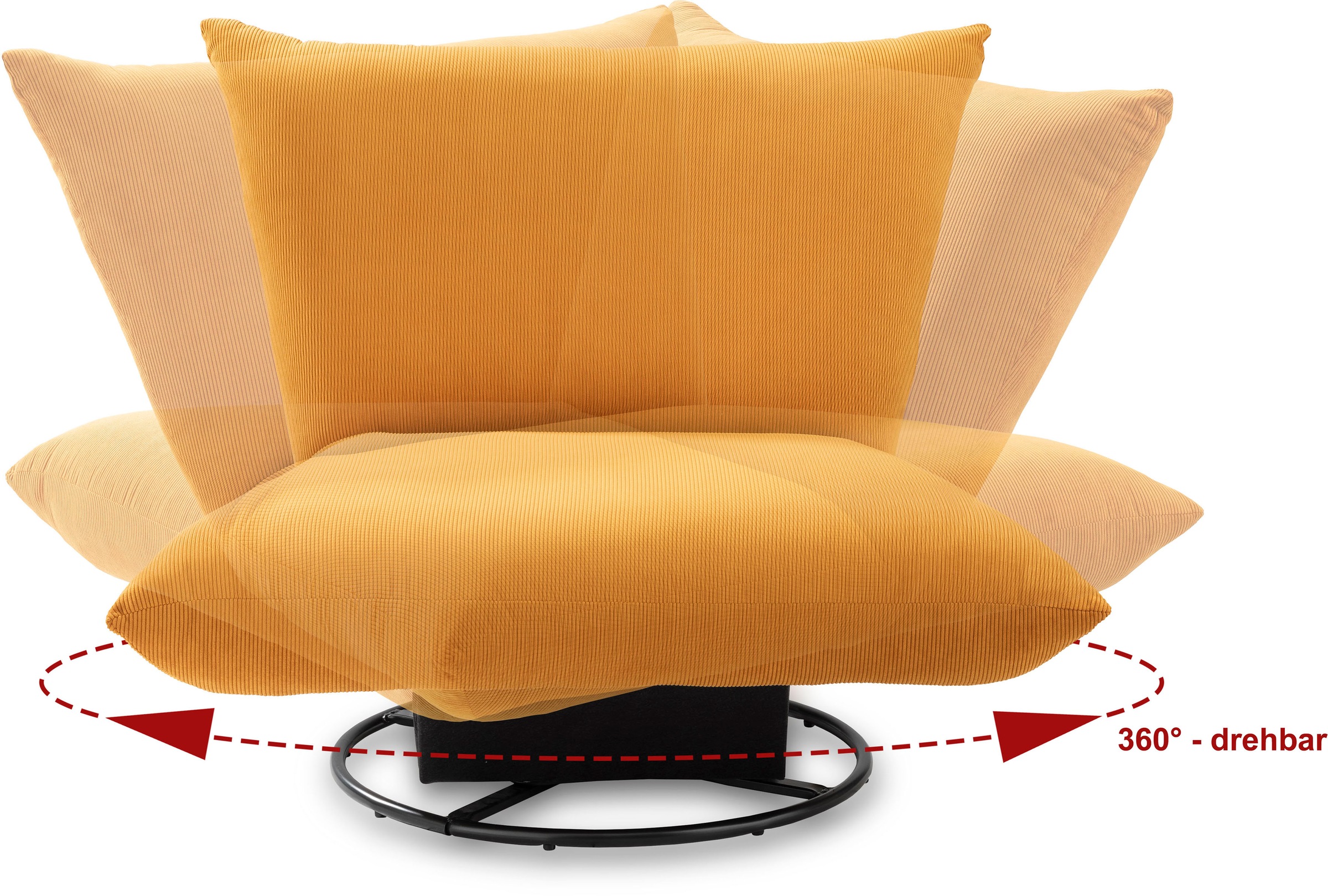 INOSIGN Drehsessel »Cremona«, 360° drehbar mit Metallfuss