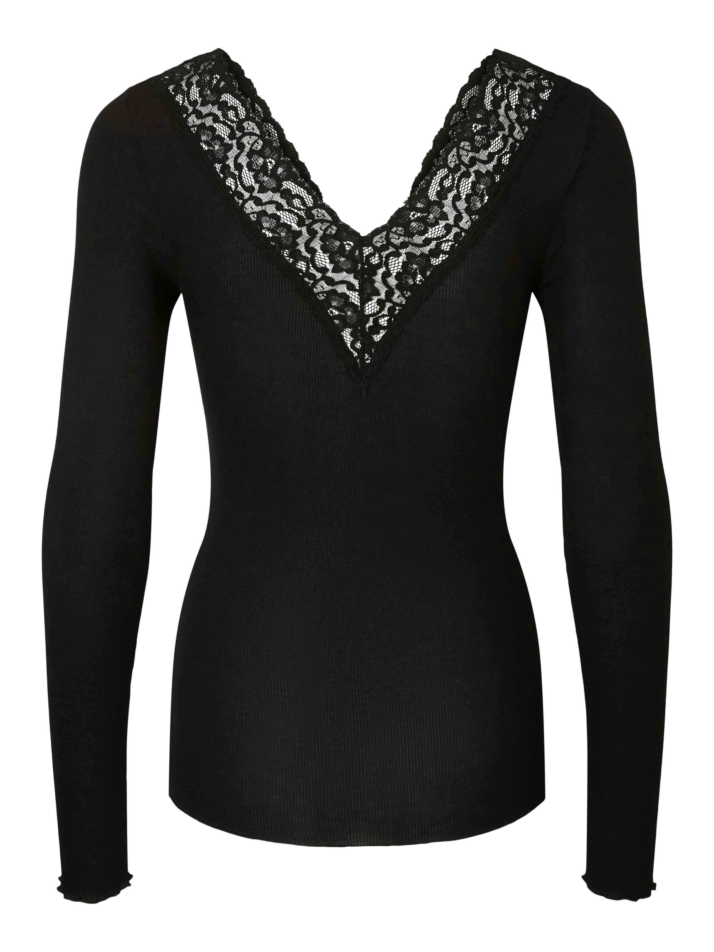 pieces T-shirt à manches longues »PCSIRI LS TOP NOOS« mit Spitzenkante am Ausschnitt