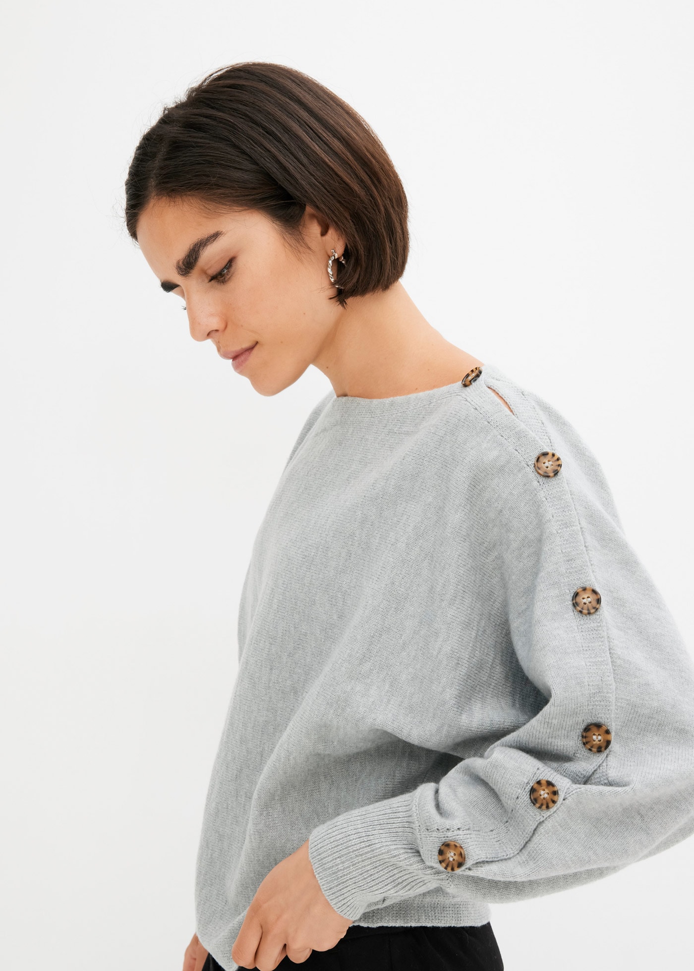 bonprix Pull en tricot »Pullover« aus Polyester und Polyamid, bequeme Passform