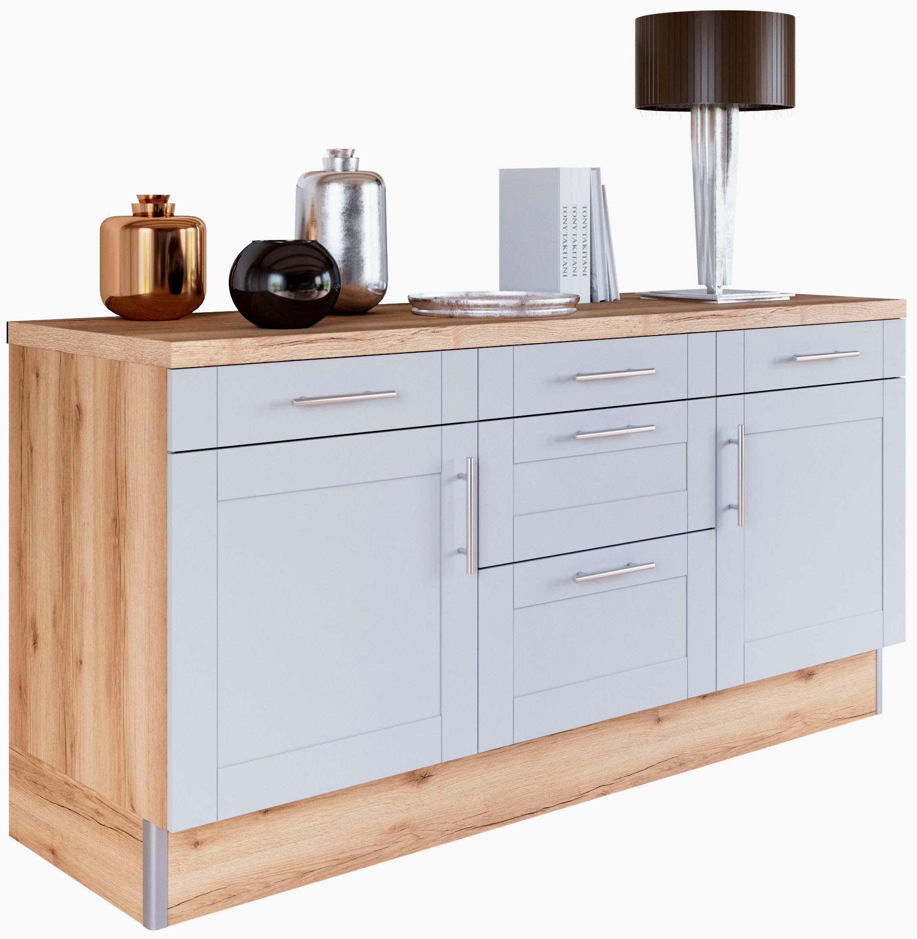 KOCHSTATION Küche »KS-Ahus«, 180 cm breit, ohne E-Geräte, Soft Close Funktion, MDF Fronten