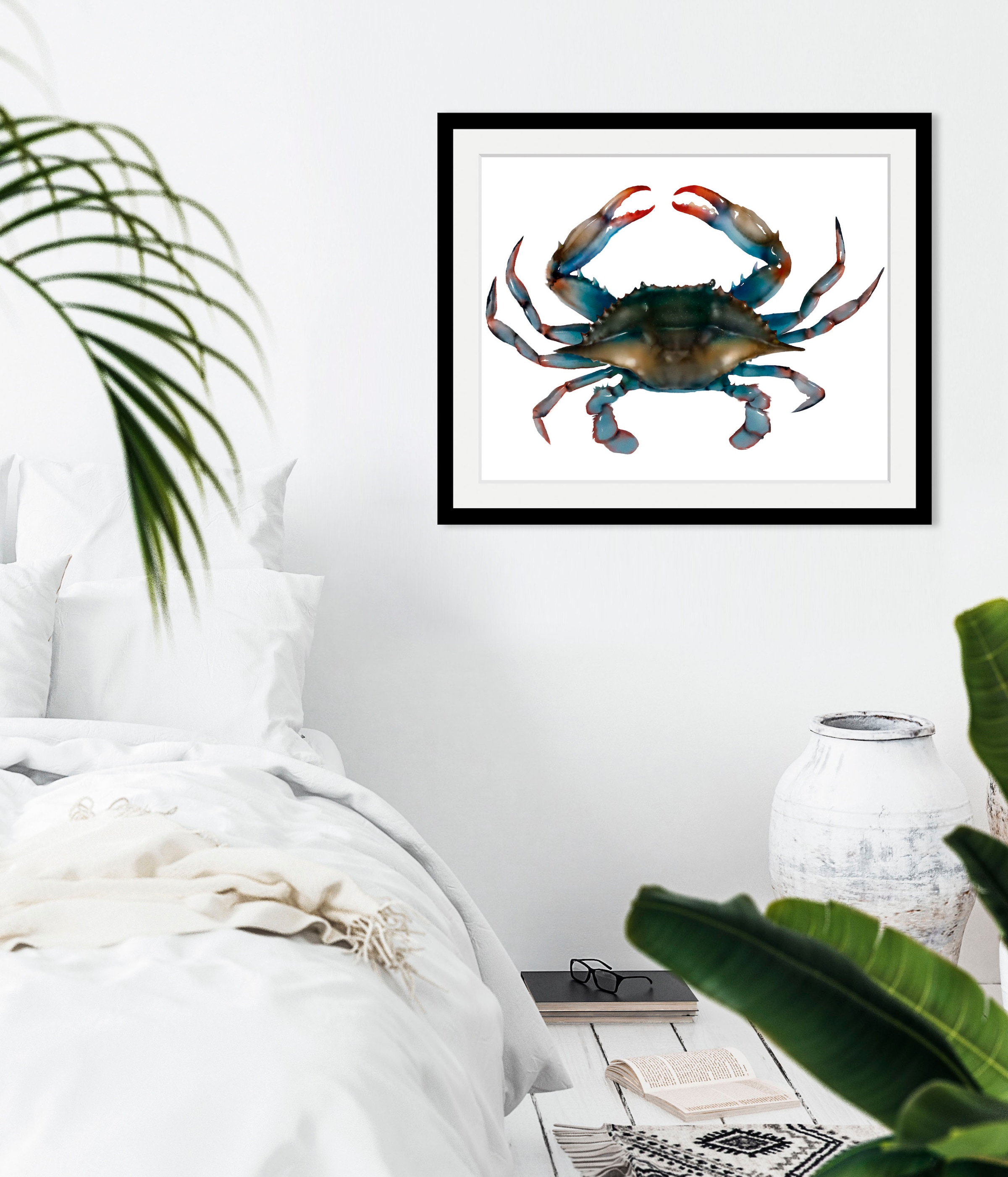 Image of queence Bild "Mr. Krabs" Kunst Meer Wassertiere 1 Stk. tlg. HD Premium Poster-Druck inkl. Holzrahmen