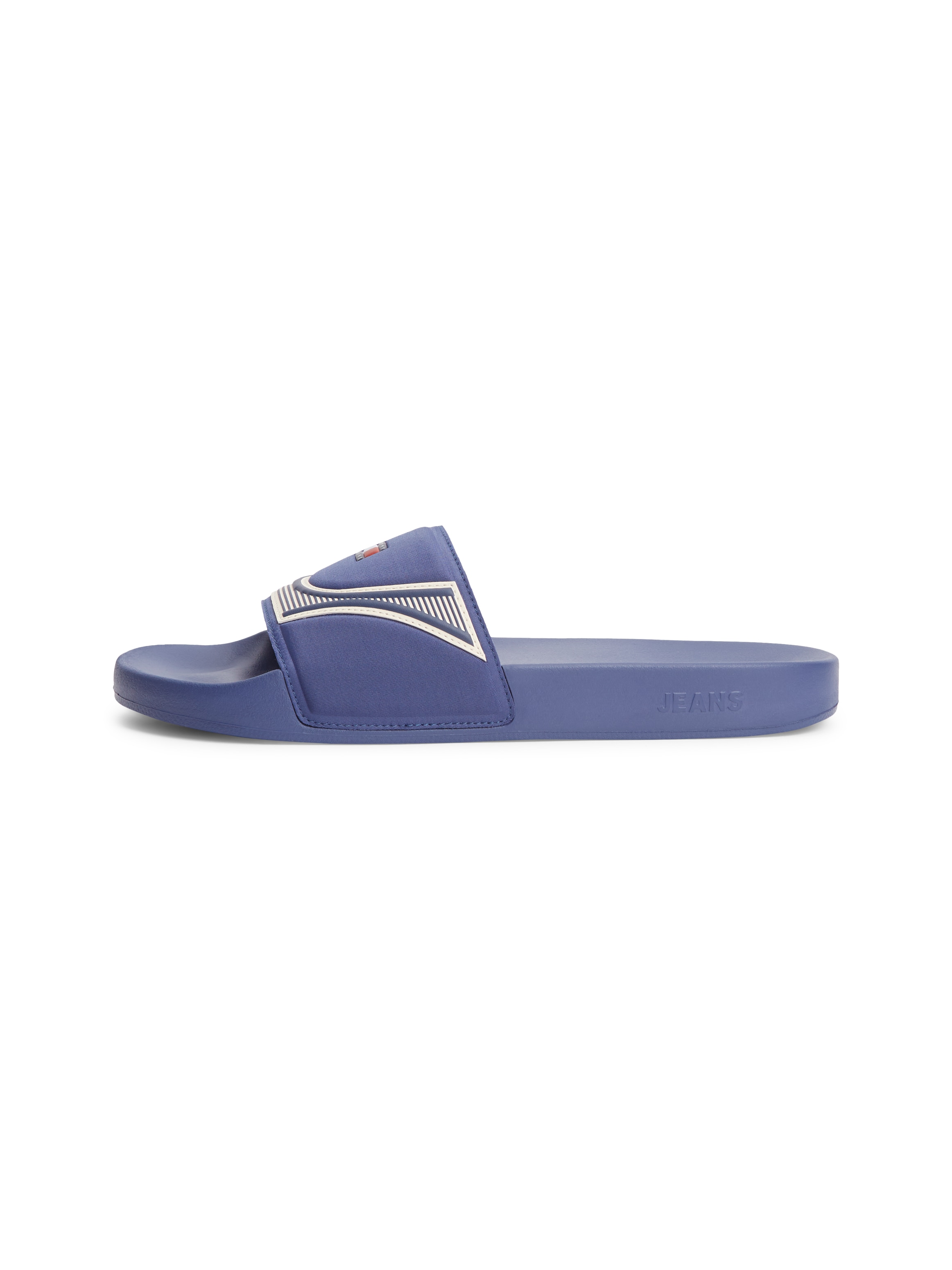 Tommy Jeans Pantolette »TOMMY JEANS SEASONAL POOL SLIDE«  Sandales de piscine, chaussure d'été, chaussure à enfiler avec empiècements contrastés