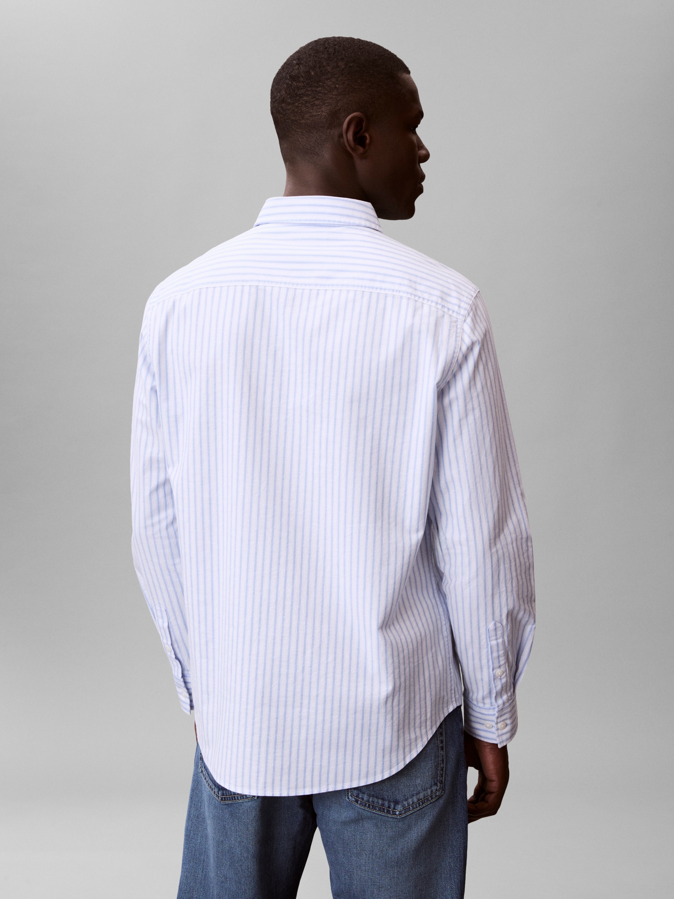 Calvin Klein Chemise à manches longues »STRIPE OXFORD CLASSIC SHIRT« coupe régulière avec col rond