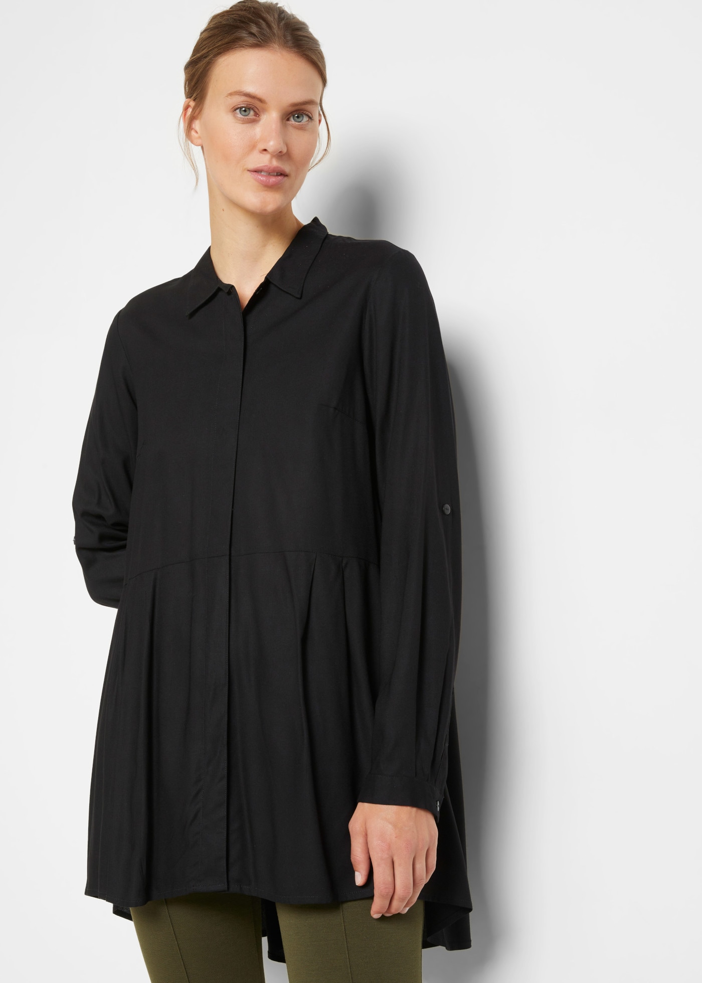 Image of bonprix Longbluse mit Vokuhila-Form, aus fliessender Viskose, lässig geschnitten