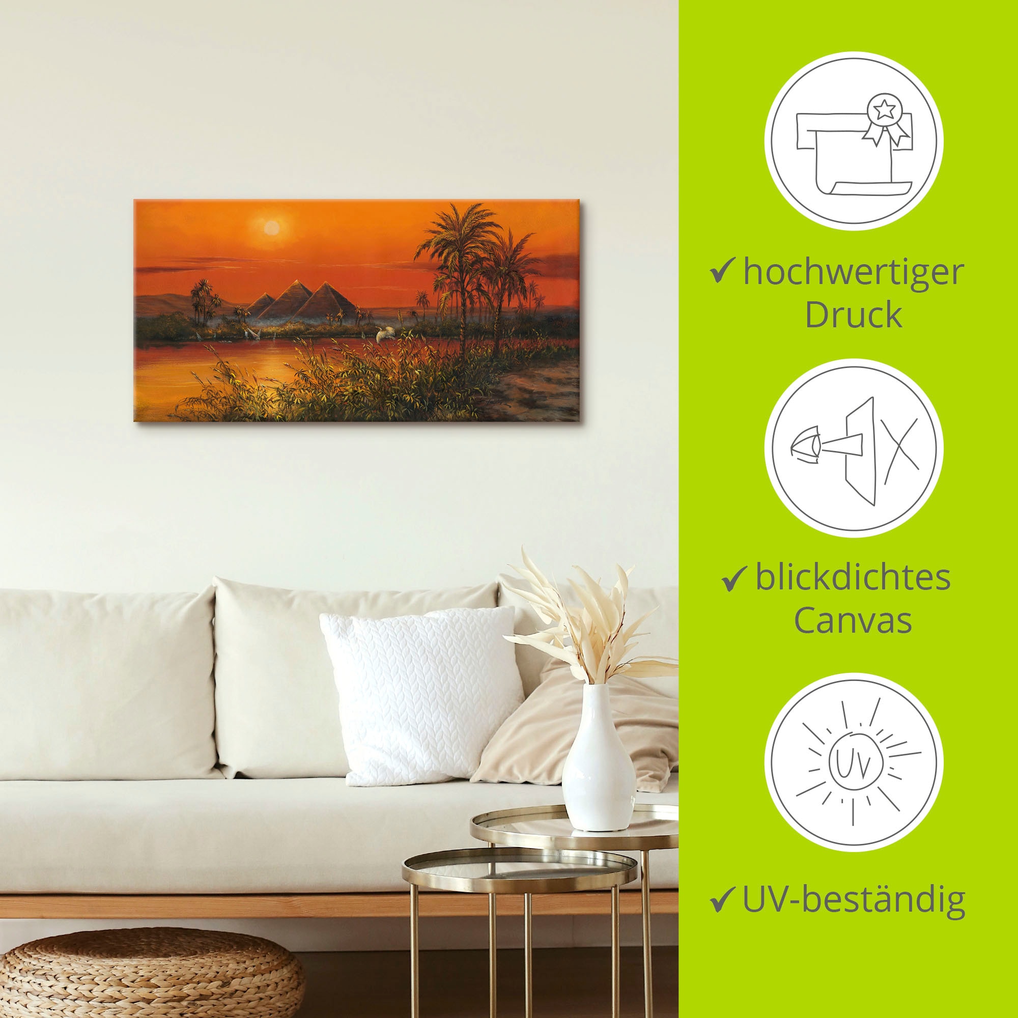 Artland Wandbild »Pyramiden«, Afrika, (1 St.), als Alubild, Leinwandbild, Wandaufkleber oder Poster in versch. Grössen