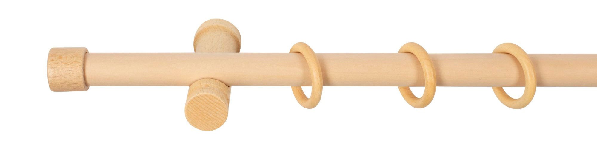 SN DECO GROUP Gardinenstange »Cafiro«, 1 läufig-läufig, Fixmass, 28 mm, Holz, verschiedene Längen und Farben, Komplettset