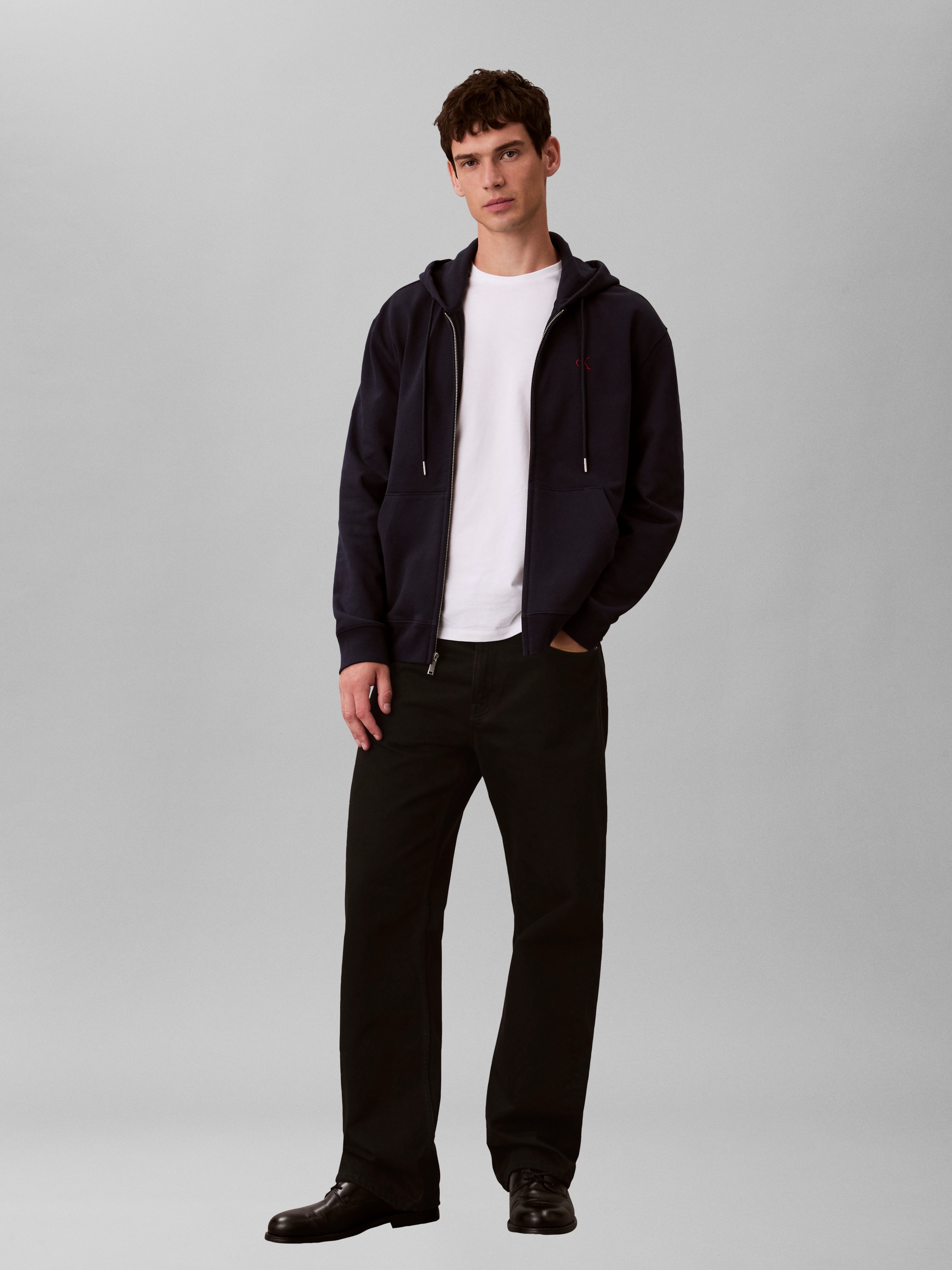 Calvin Klein Jeans Kapuzensweatshirt »LS EU 350TERRY MONOGRAM FZ HOODI«, Mit Rundhalsausschnitt, regular fit
