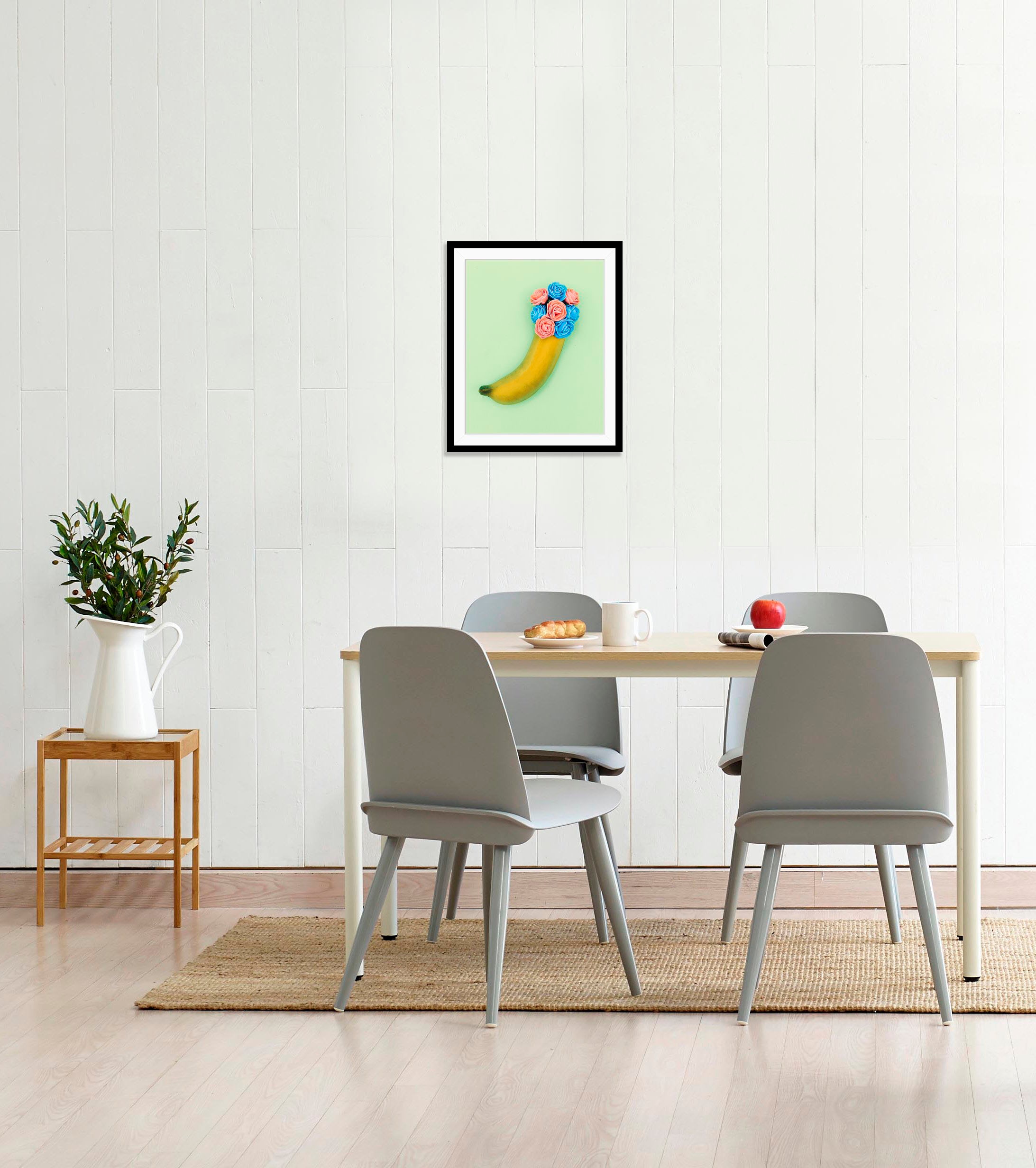 Image of queence Bild "Collin" Essen Figuren Kunst Lebensmittel Obst Obst Bilder 1 Stk. tlg. HD Premium Poster-Druck inkl. Holzrahmen