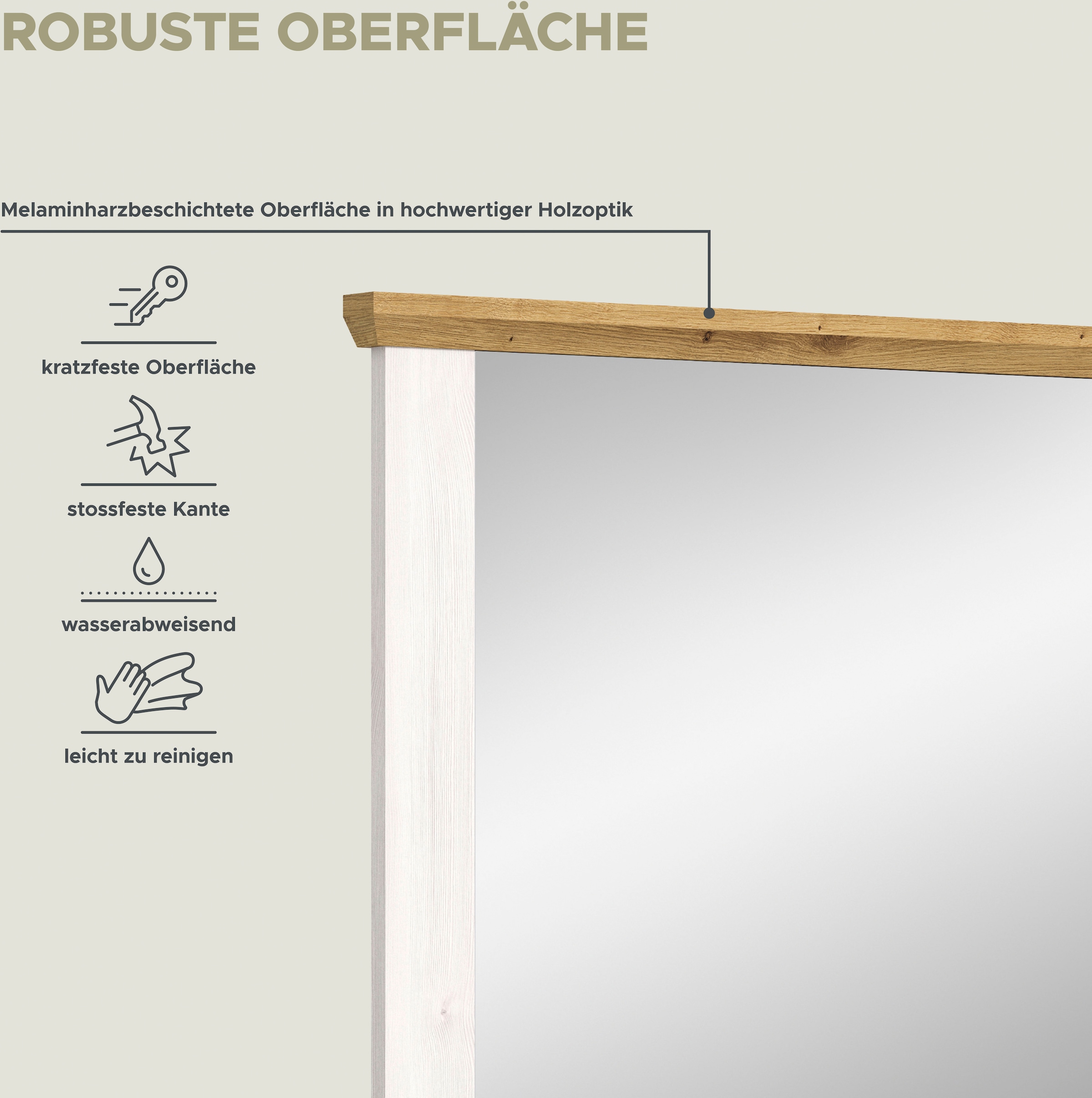 Home affaire Spiegel »COSENZA, TOPSELLER!, Breite 82 cm, 2-farbig, in Landhausoptik«, Garderobenspiegel, Wandspiegel, Flurspiegel, Dielenspiegel