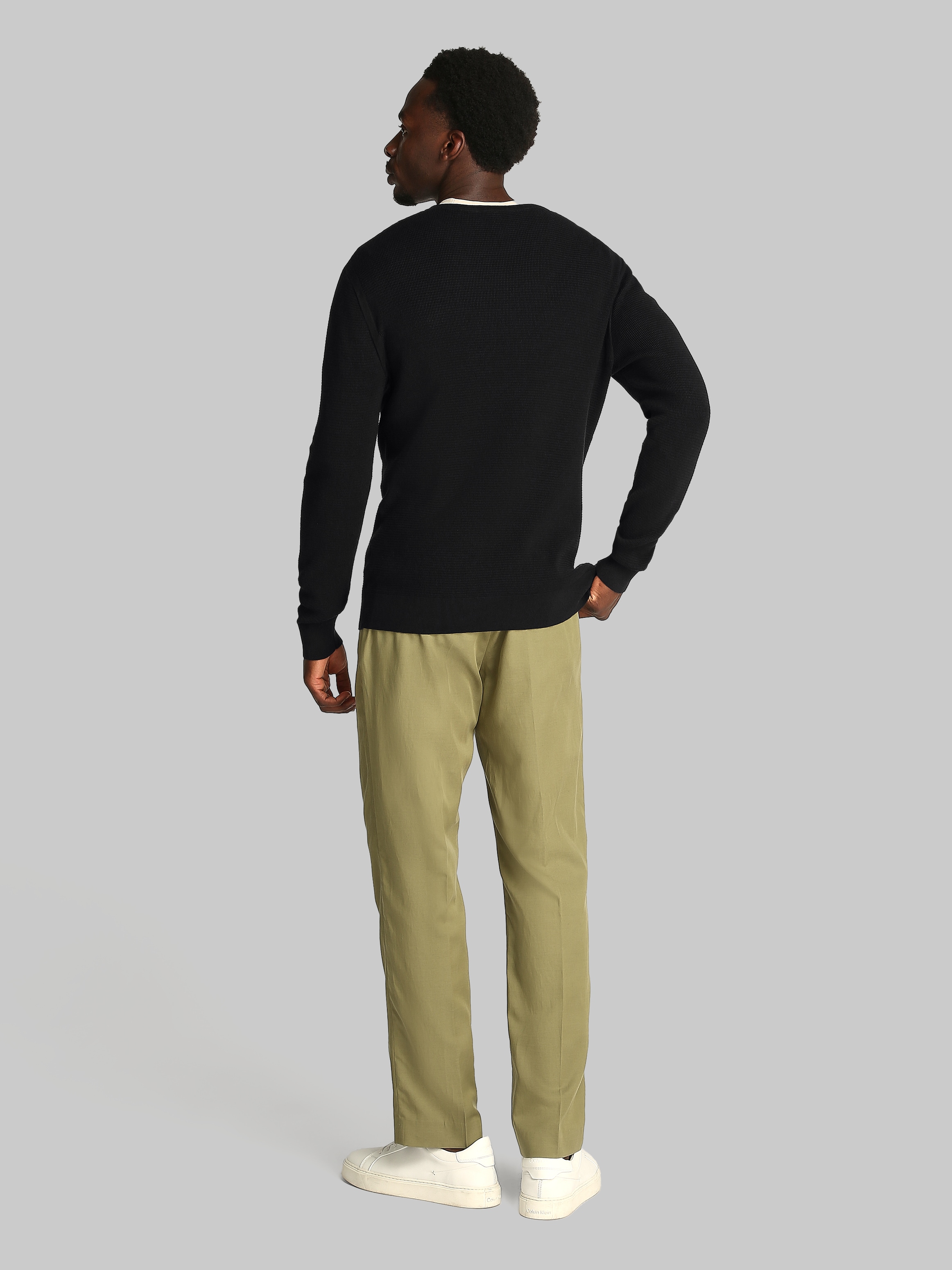 Calvin Klein Rundhalspullover »MICRO WAFFLE TEXTURE CN SWEATER«, mit Waffelstruktur