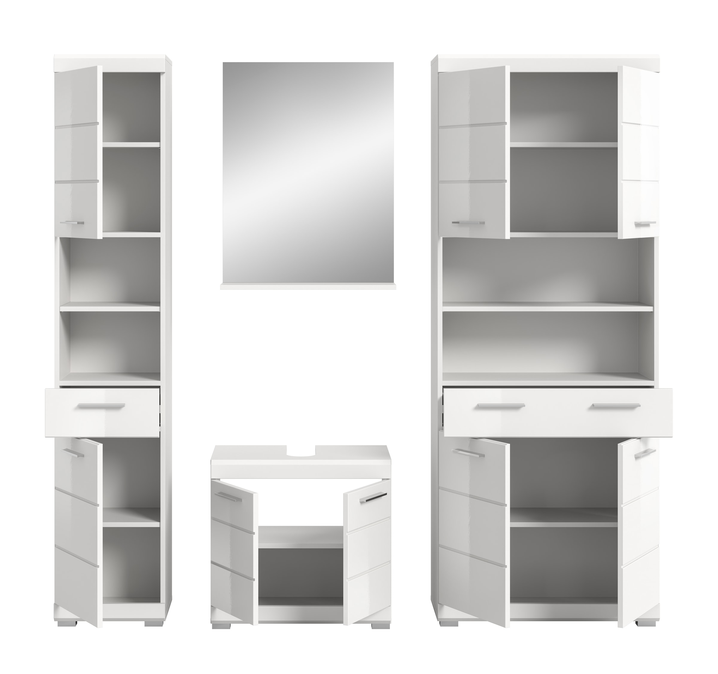 welltime Badmöbel-Set »Siena, 4 teilig, bestehend aus:« Set, TOPSELLER!, 4 Stk. tlg.