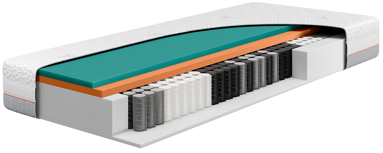 Beka® Matelas à ressorts ensachés »Taschenfederkern Matratze GELTEX® Next Horizon TFK 240« 24 cm hoch Raumgewicht: 43 kg/m³ 420 Federn 1 cuis tlg. couche GELTEX® jusqu'à 6 cm, hauteur 24 cm, RG43, H2, H3 & H4, 90x200 cm