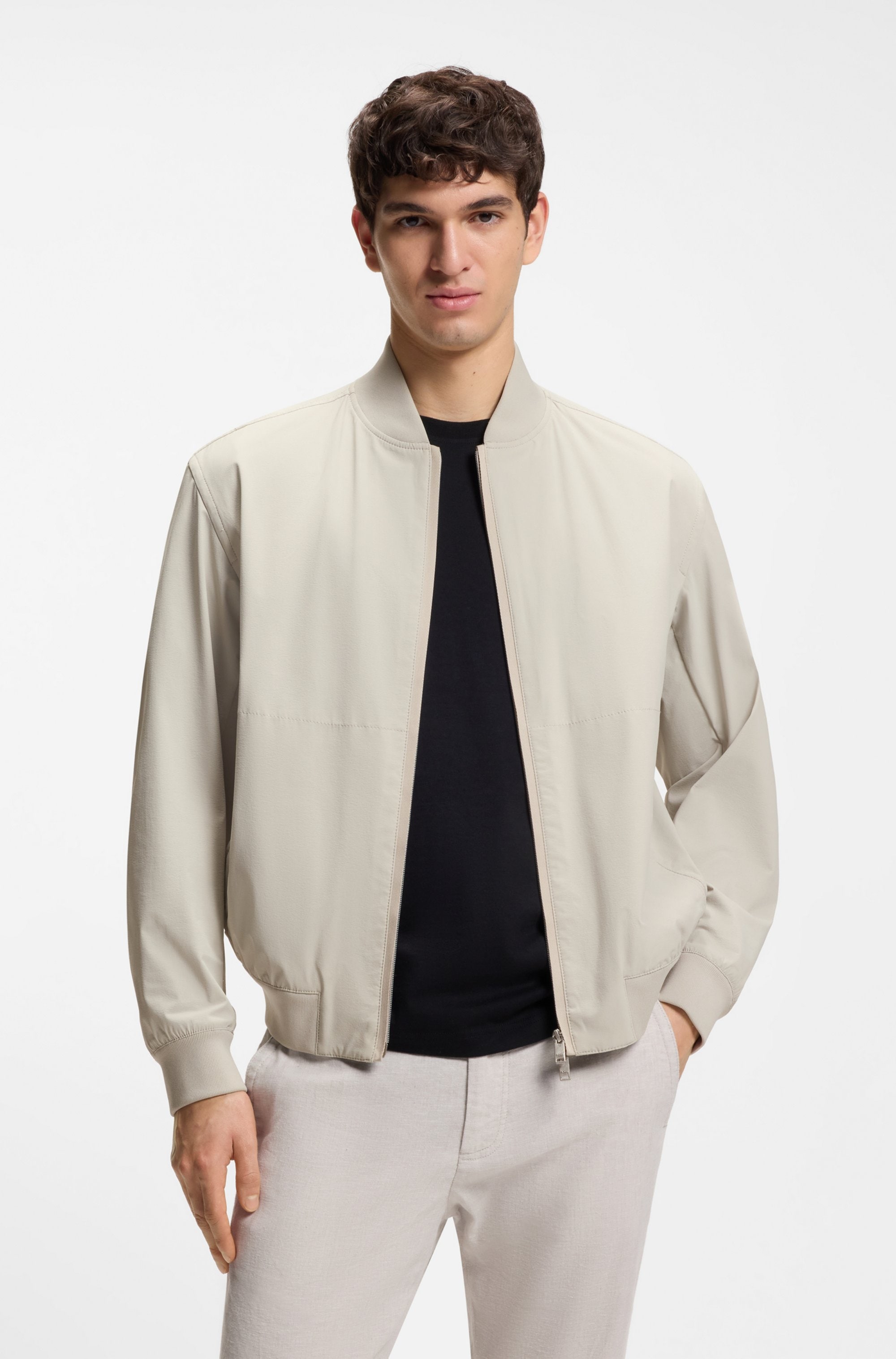 BOSS ORANGE Blouson »Osruf« Rippbündchen, Regular Fit, 2-wege-Reissverschluss