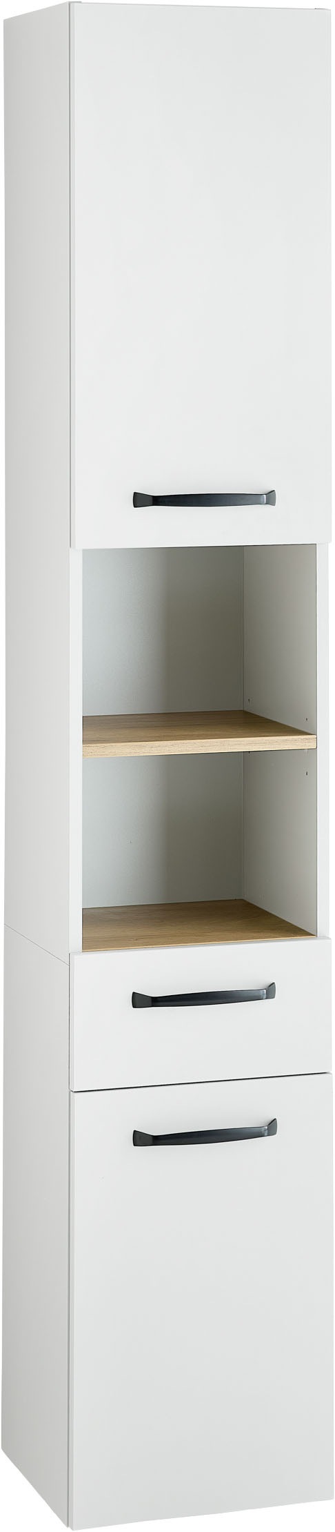 Saphir Hochschrank »Quickset 500, Badschrank 32,4 cm breit« 3 Einlegeböden, 1 offenes Fach, Badezimmer-Hochschrank