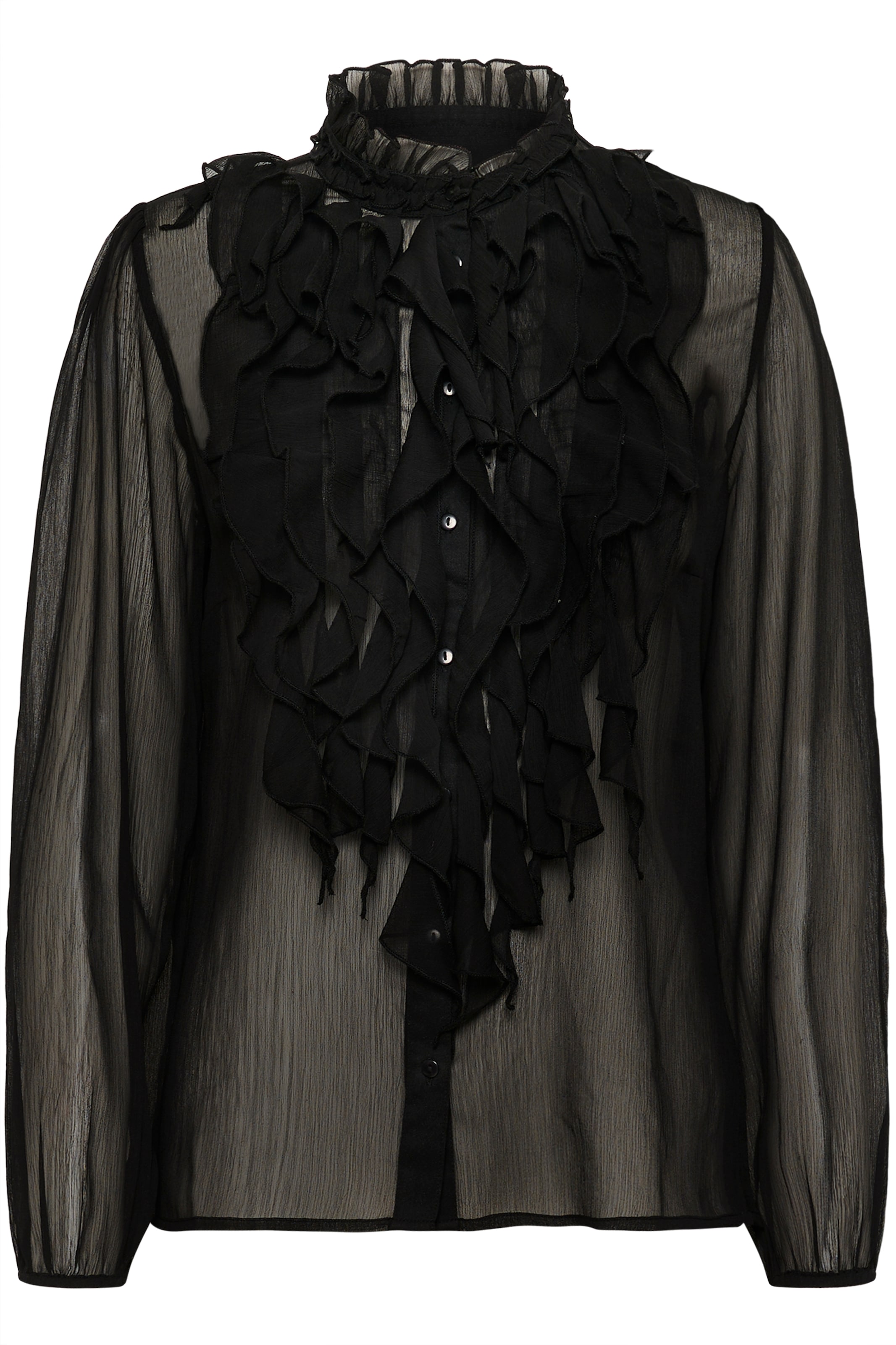 Saint Tropez Rüschenbluse »LiljaSZ Crinkle LS Shirt«