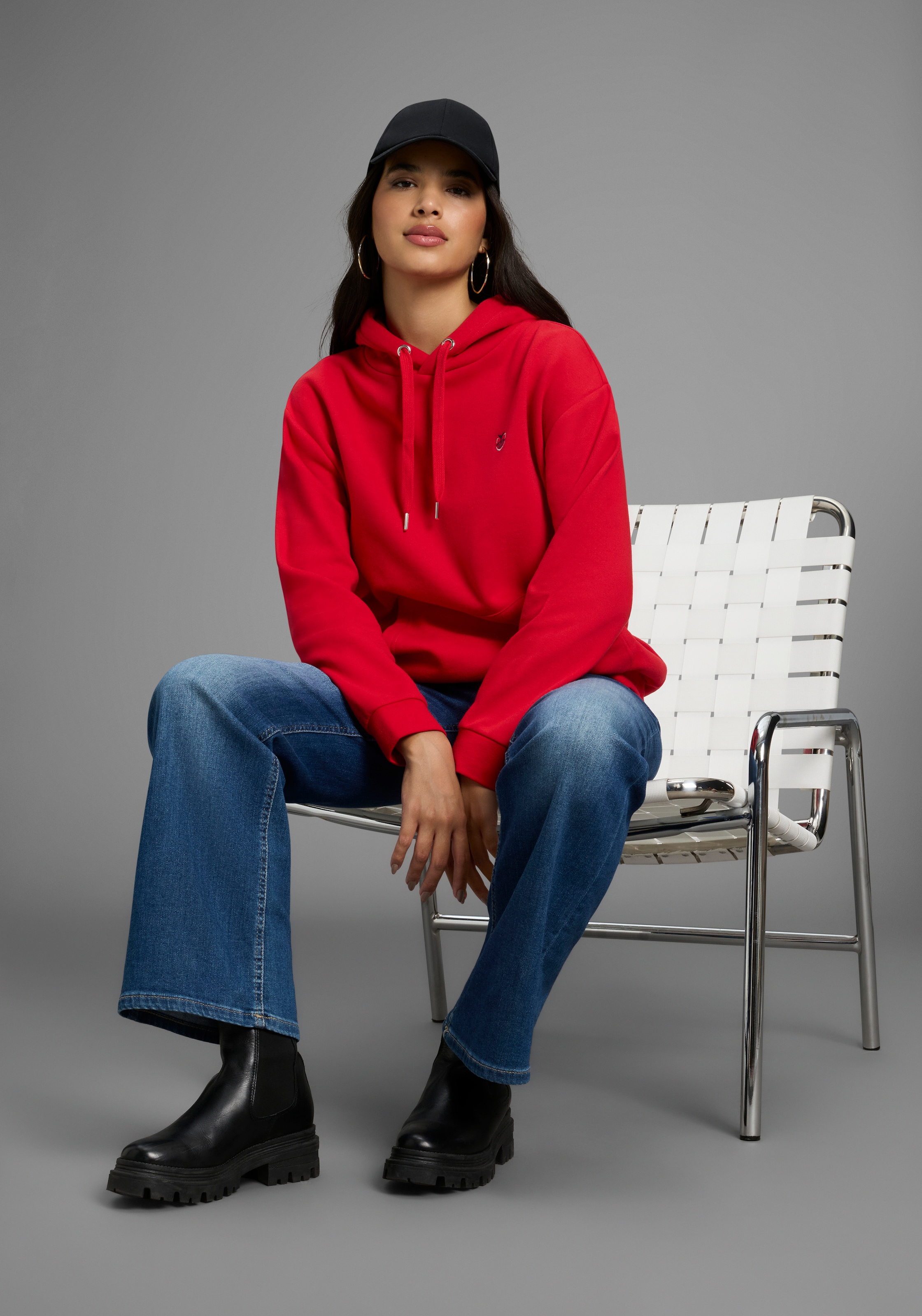 DELMAO Kapuzensweatshirt, Weiche Baumwollmischung mit Kängurutasche & Kapuze