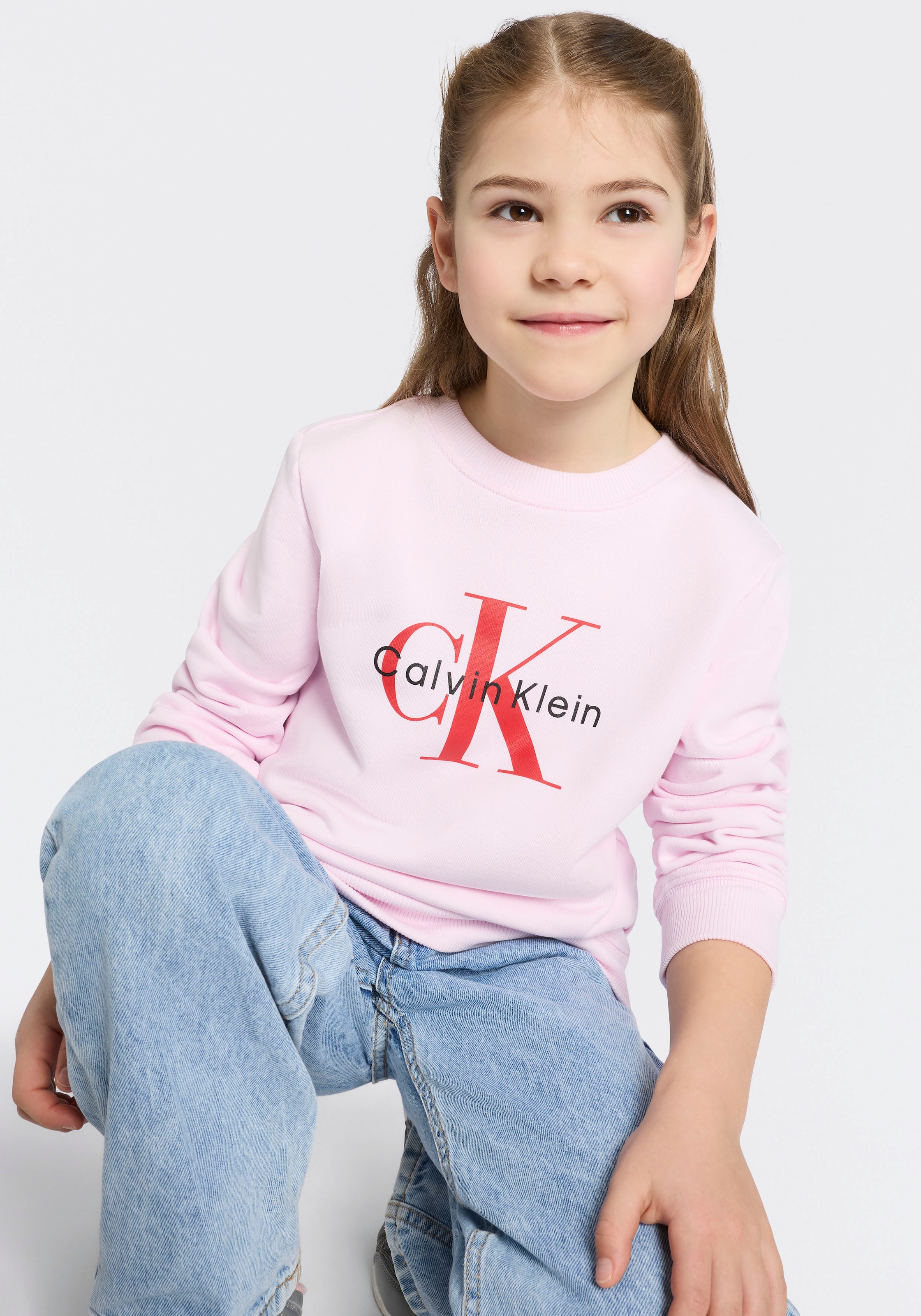 Calvin Klein Jeans Sweatshirt »CK MONOGRAM TERRY CN SWEATSHIRT«, für Kinder bis 16 Jahre, Logo-Print
