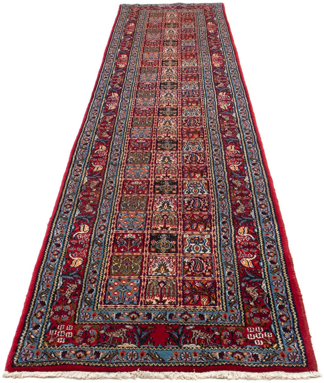 Image of morgenland Hochflor-Läufer »Moud Felder Rosso 395 x 81 cm«, rechteckig, 1 mm Höhe, Unikat mit Zertifikat bei Ackermann Versand Schweiz