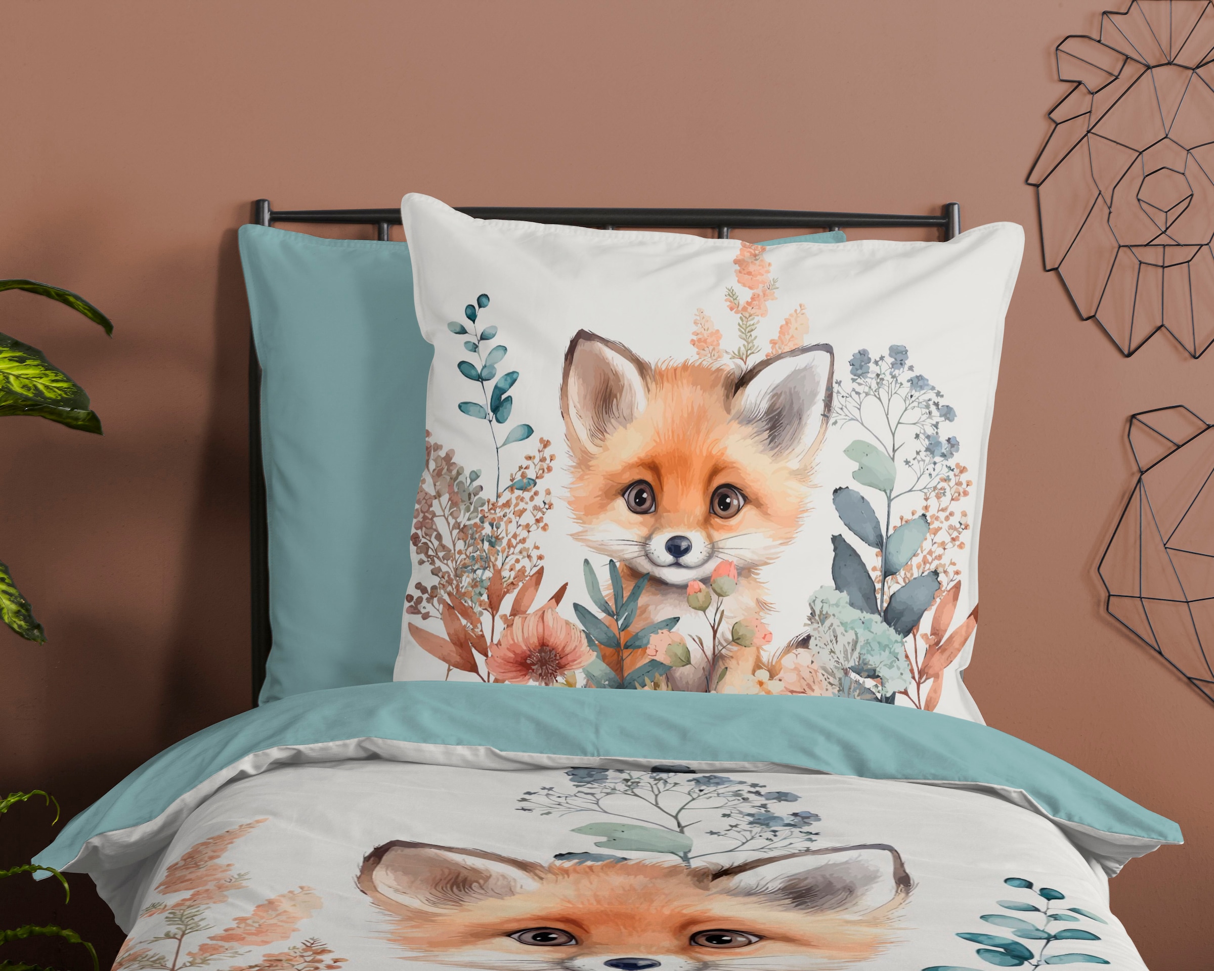 good morning Kinderbettwäsche »Foxx«, Baumwolle, 135x200, Reissverschluss, Wendeoptik, Kind, Herbst, Fuchs