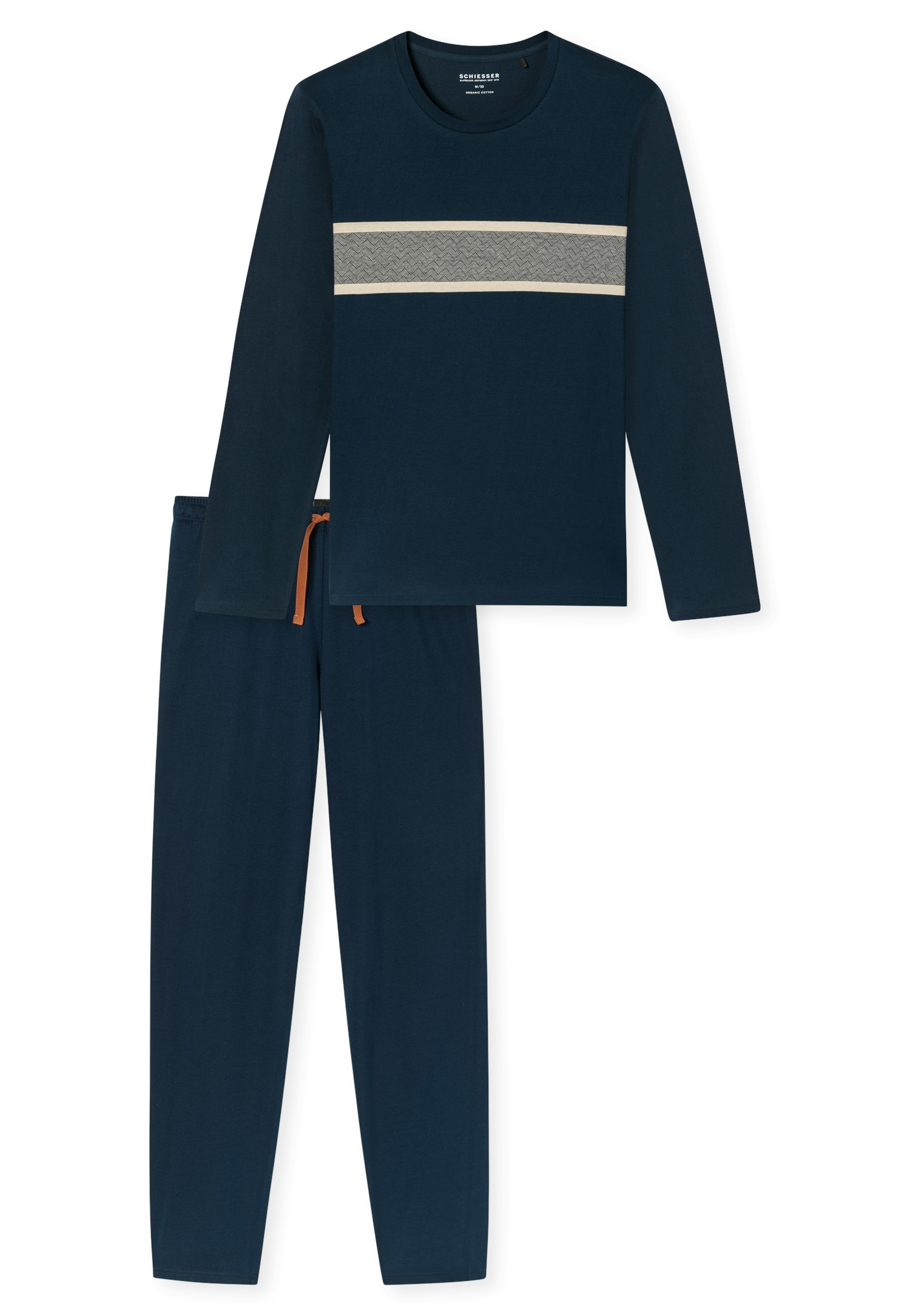 Schiesser Schlafanzug »Casual Nightwear« 2 mit langen Ärmeln und Rundhalsausschnitt